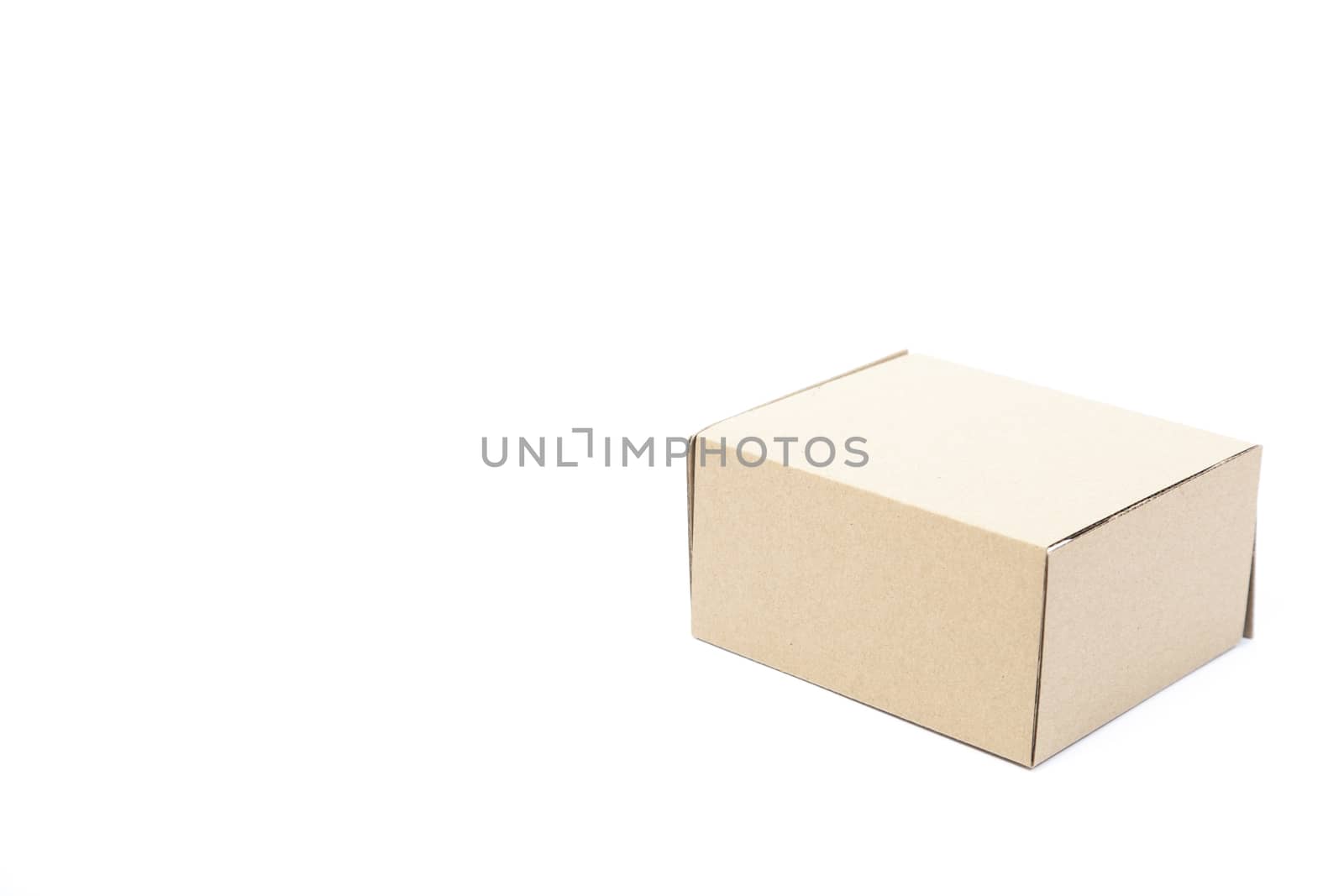 One brown carton on white isolated background. box on white isolated background.