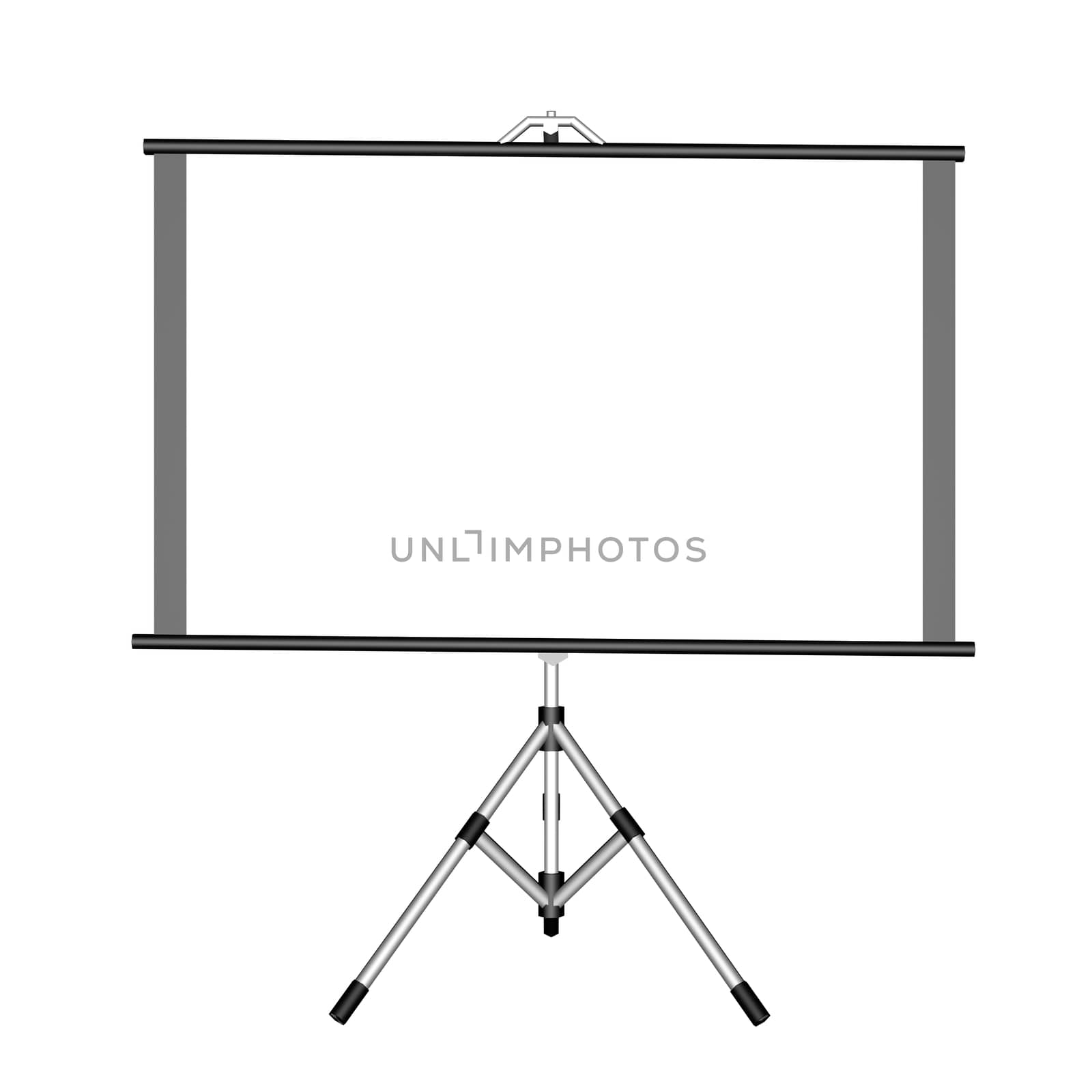 Blank movie screen isolated in white background