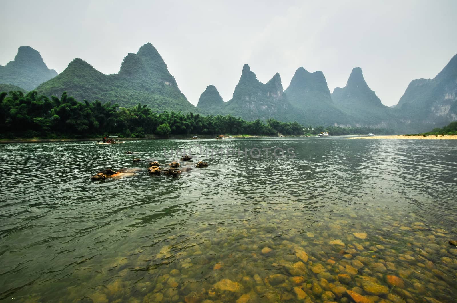Guilin Li river Karst mountain landscape in Yangshuo by weltreisendertj