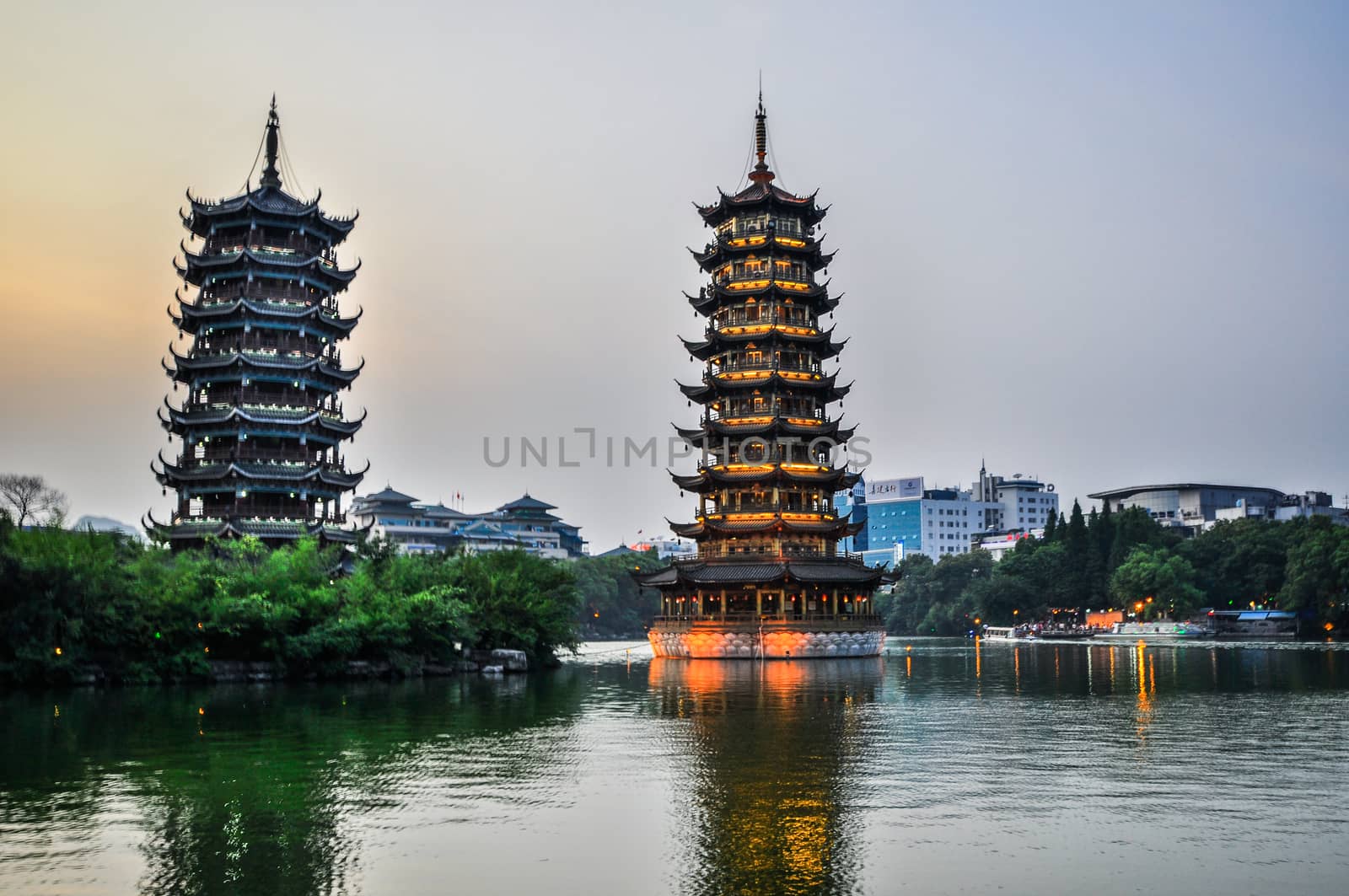 Guillin Seven Star Park and Karst rocks Yangshuo China.