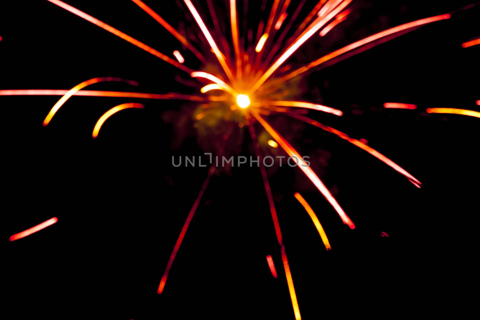 Firework in detail at night celebration background