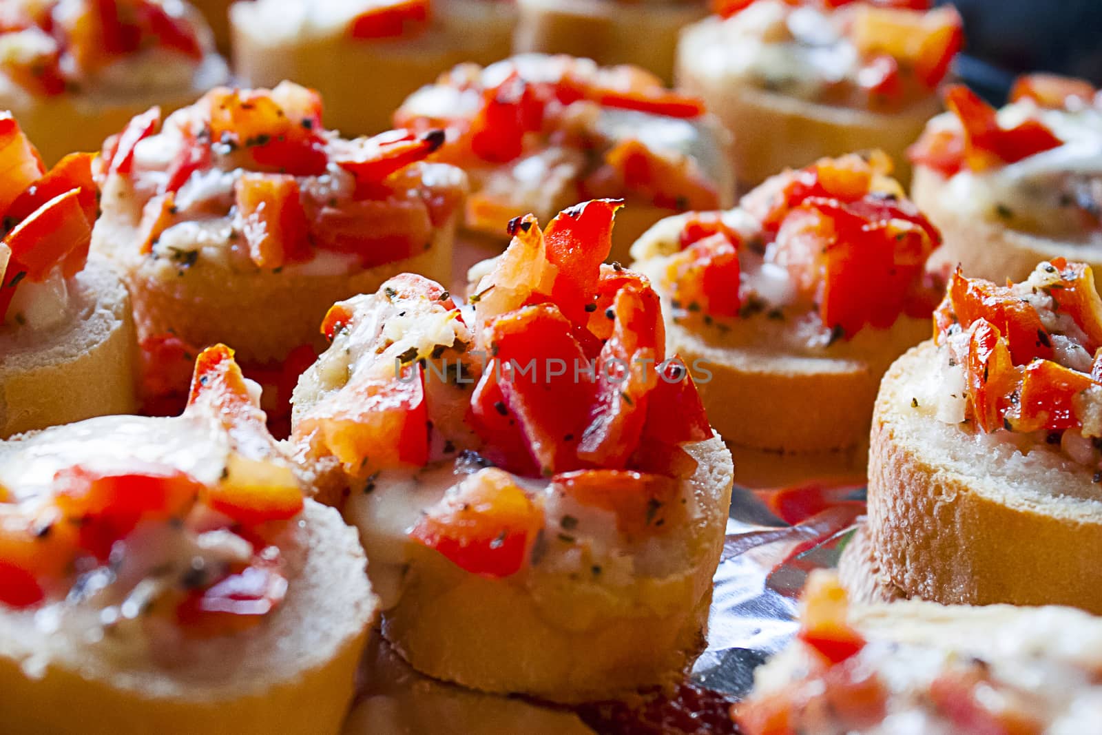 Bruschetta with tomato mozzarella garlic and fresh herbs