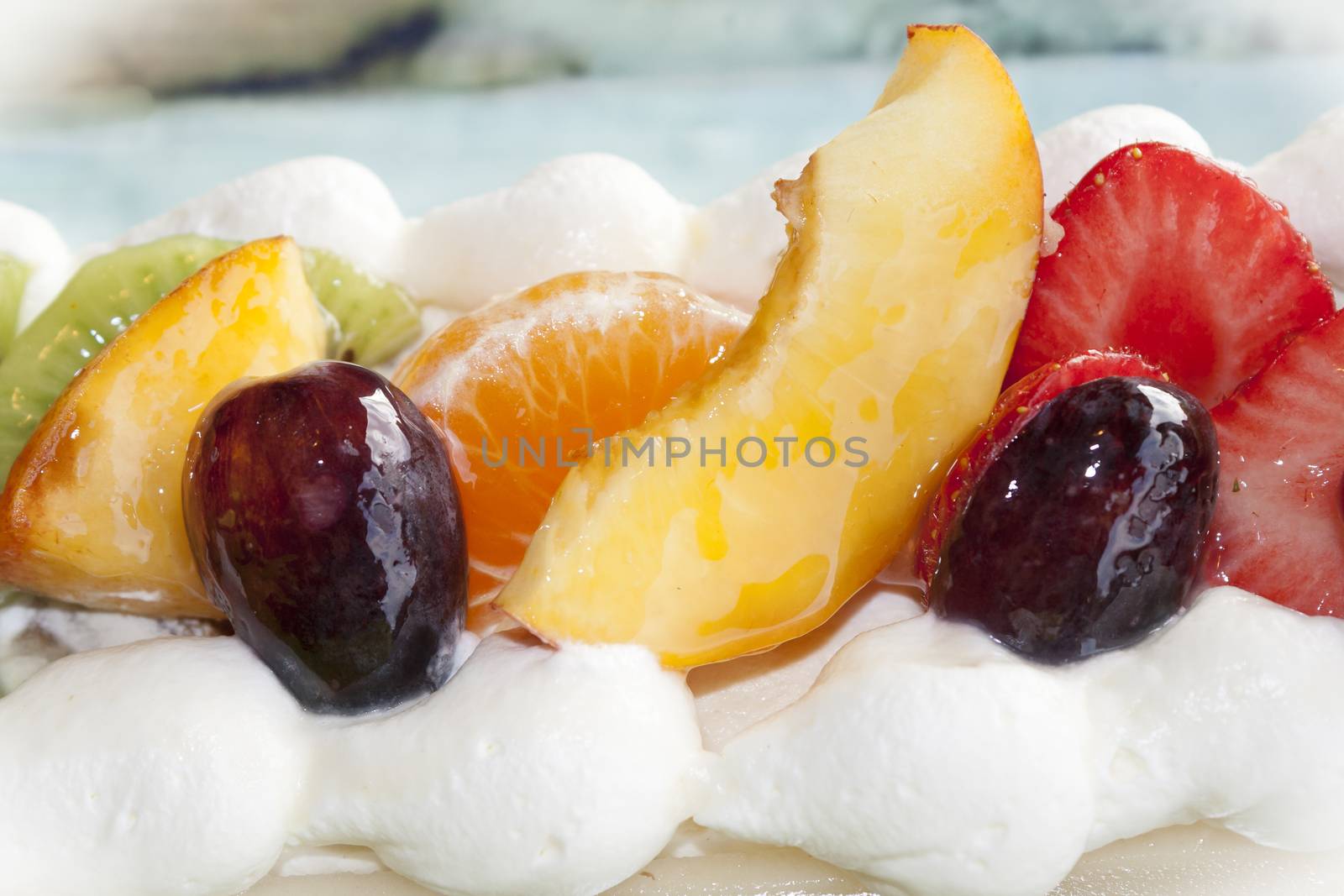 fruit cape pie tart with fresh tasty fruits