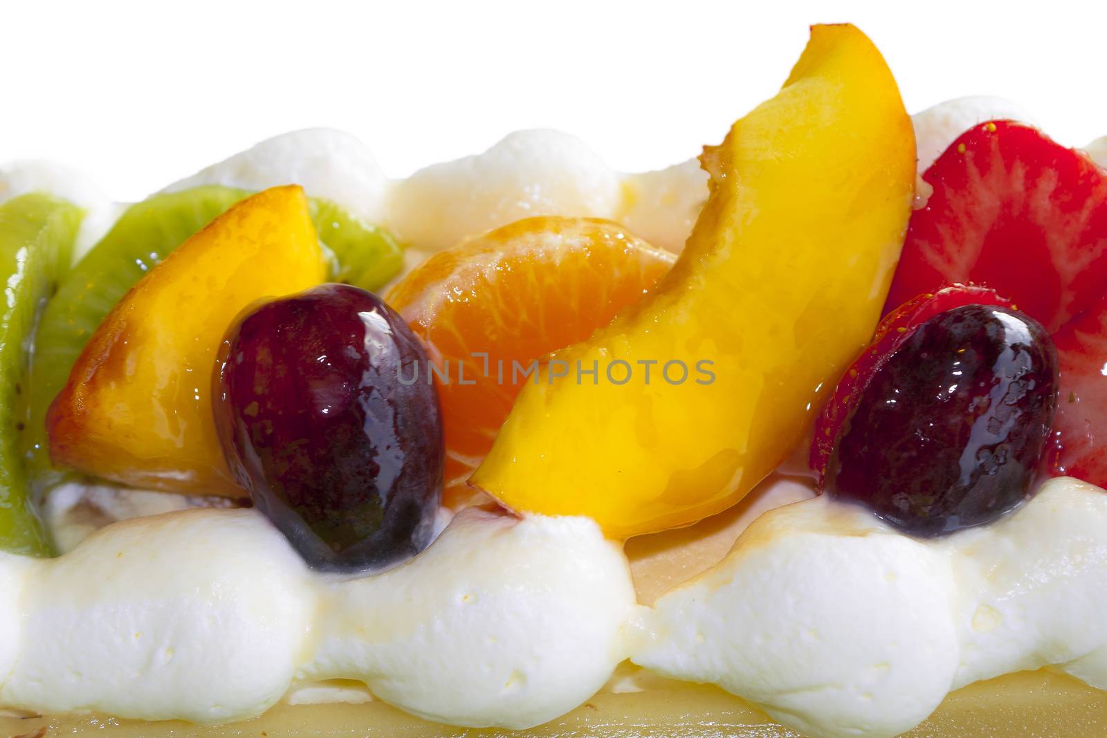 fruit cape pie tart with fresh tasty fruits