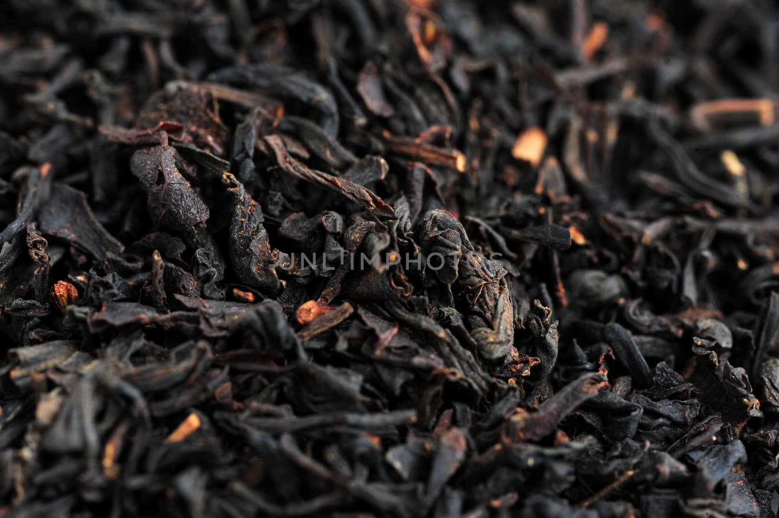 Chinese Loose Black Tea isolated on white background