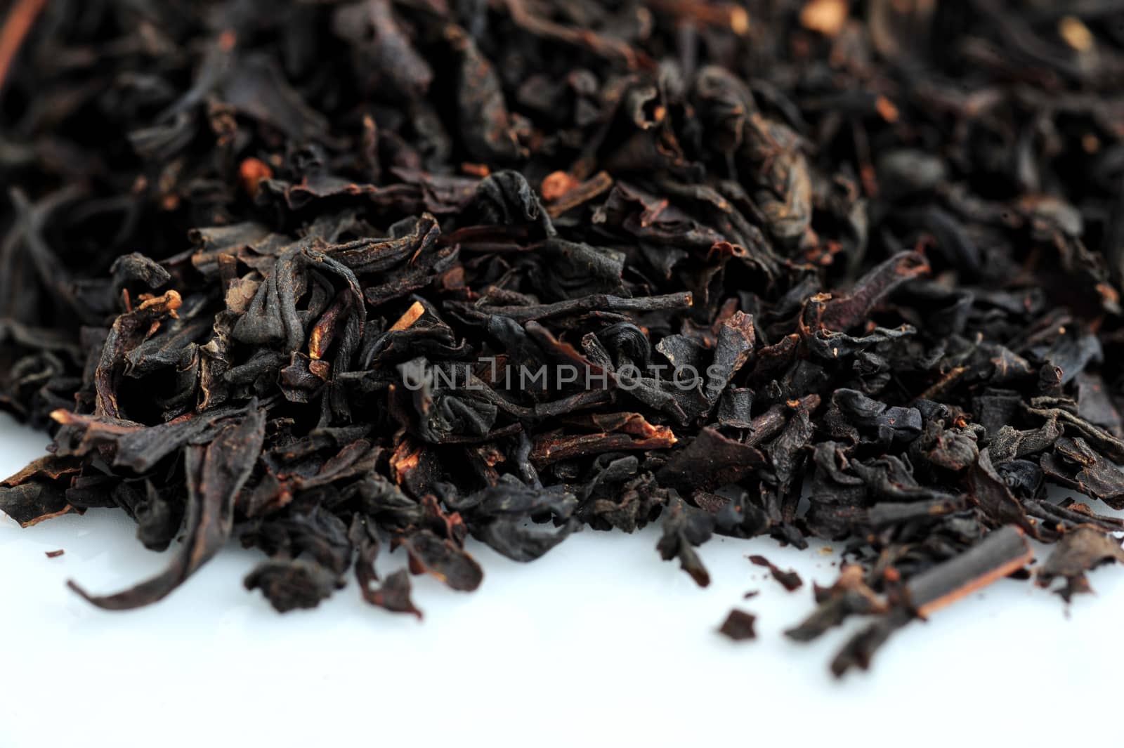 Chinese Loose Black Tea isolated on white background