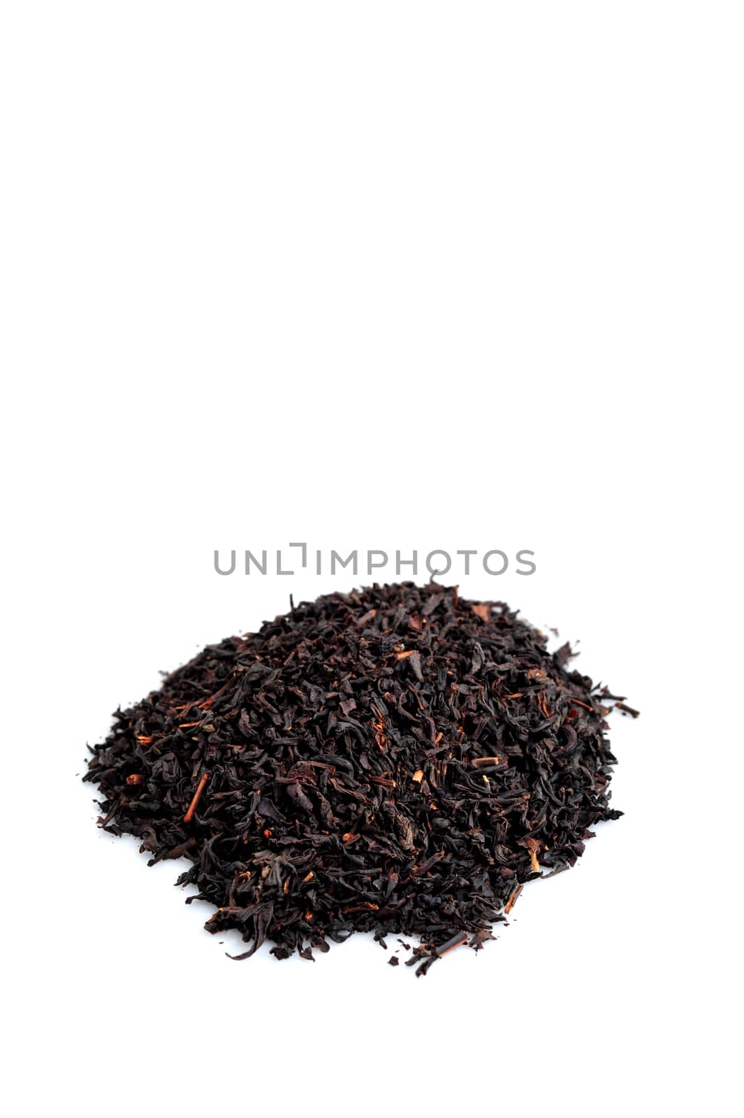 Chinese Loose Black Tea isolated on white background