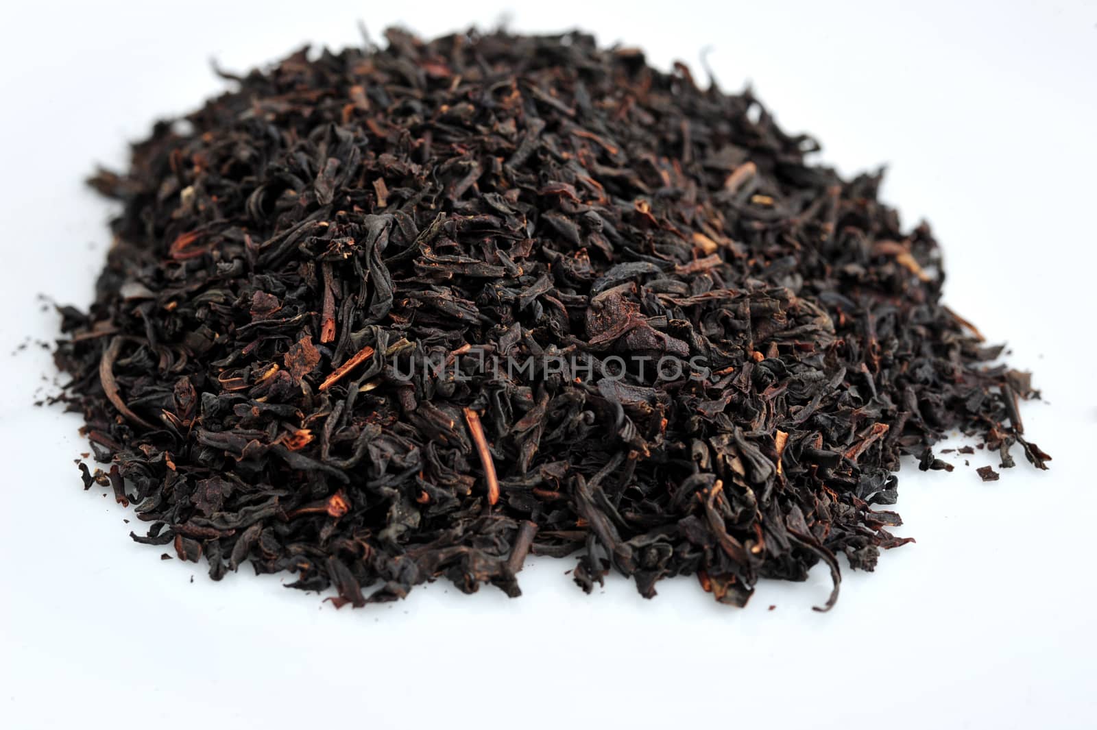 Chinese Loose Black Tea isolated on white background