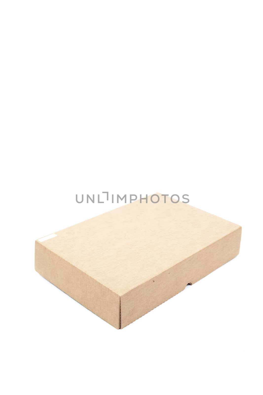 One brown carton on white isolated background. box on white isolated background.