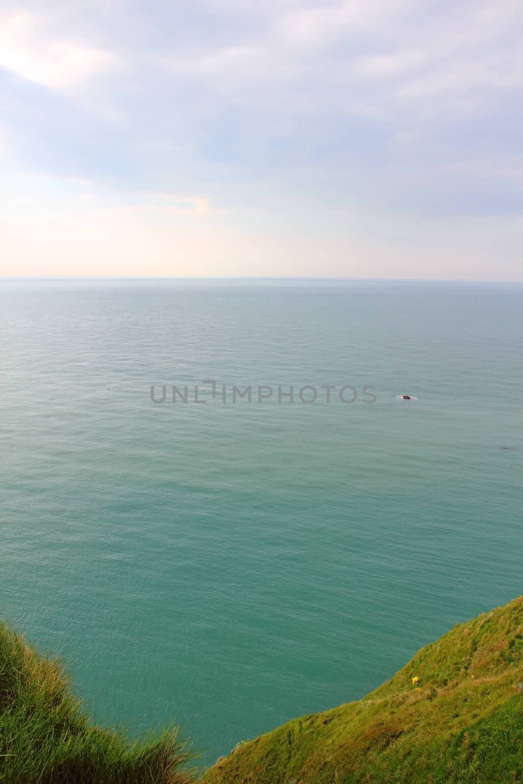 View on sea and cliffs in Etretat, Normandy, France