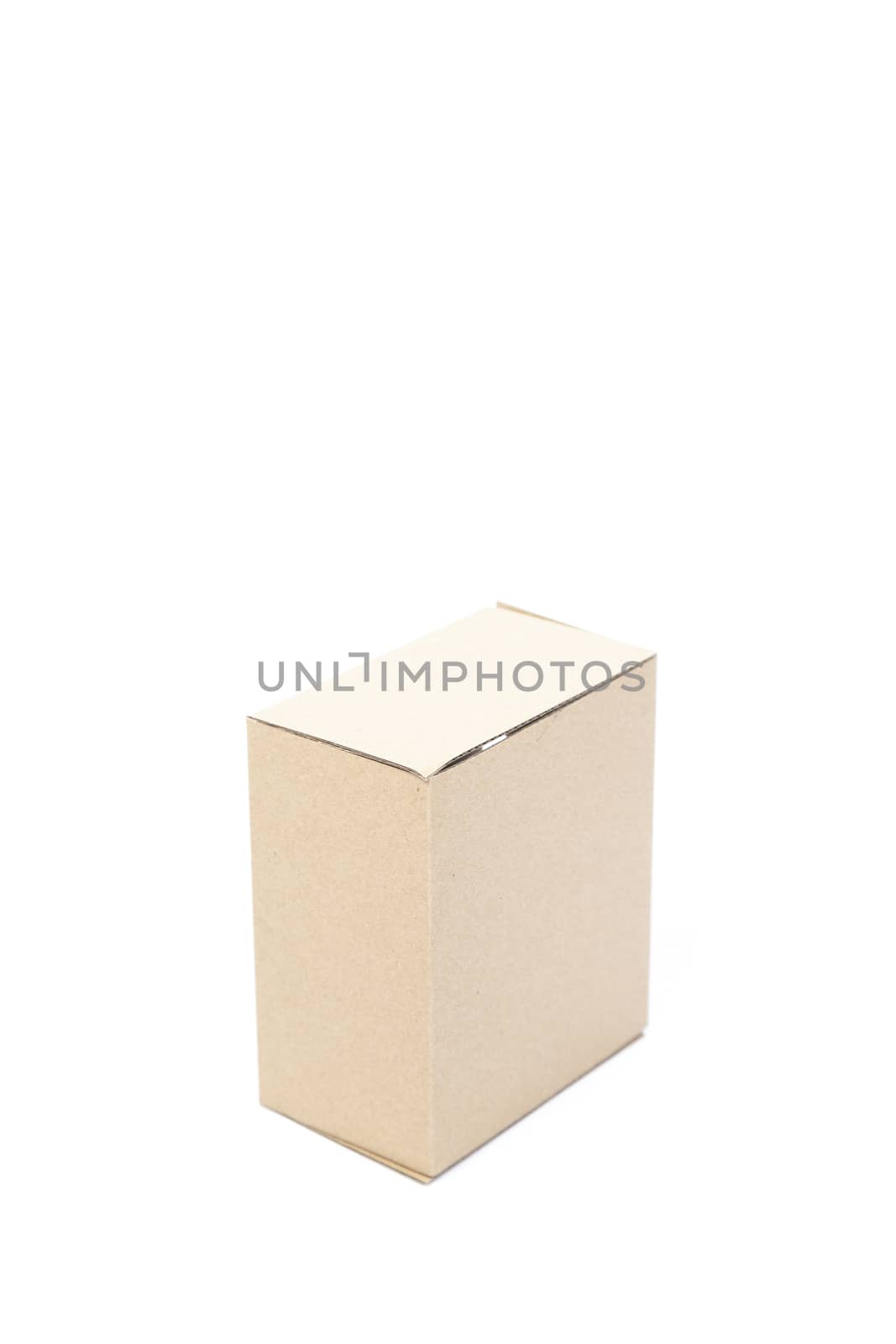 One brown carton on white isolated background. box on white isolated background.
