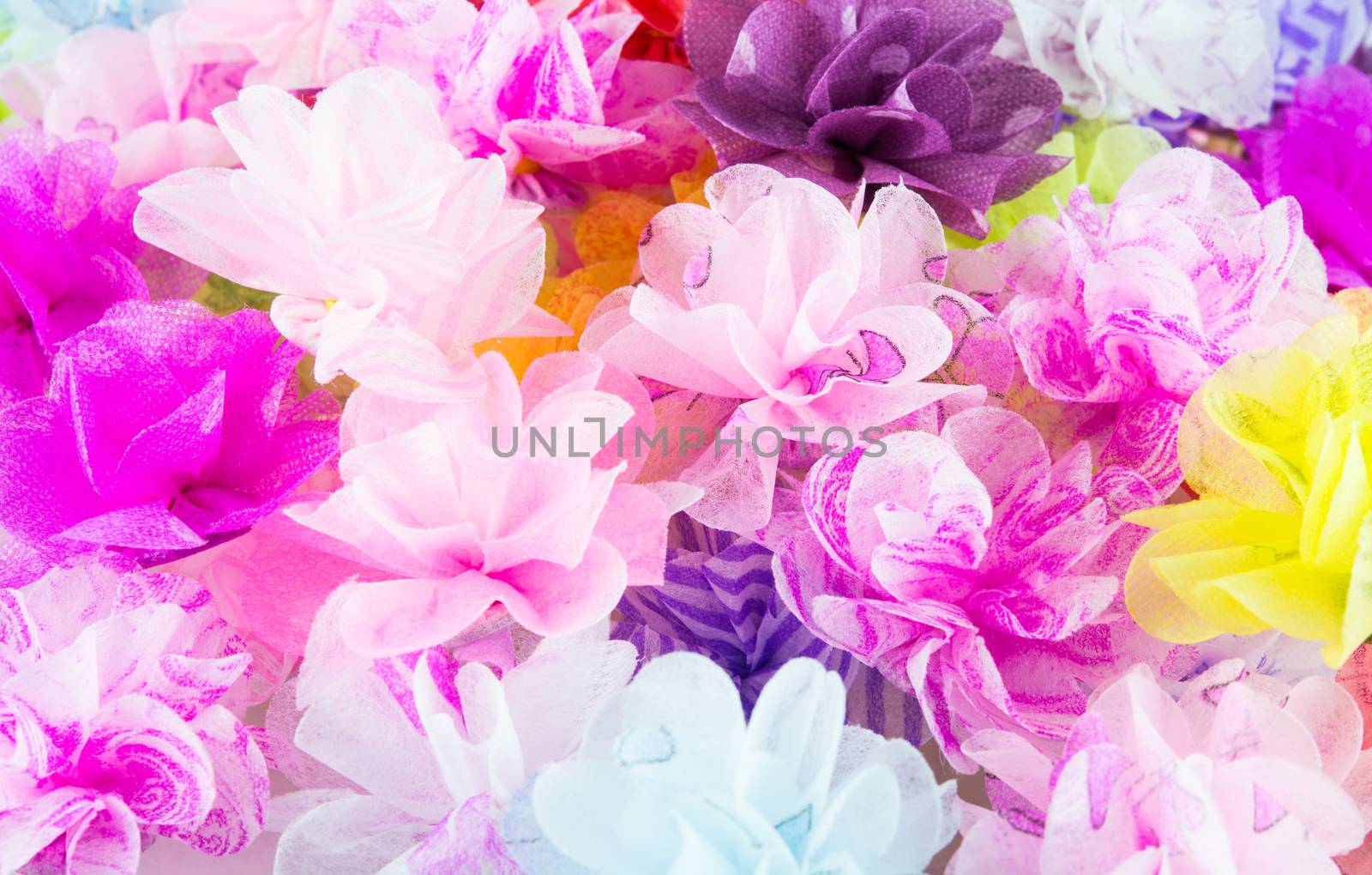 Pink Paper Flowers texture by Sorapop