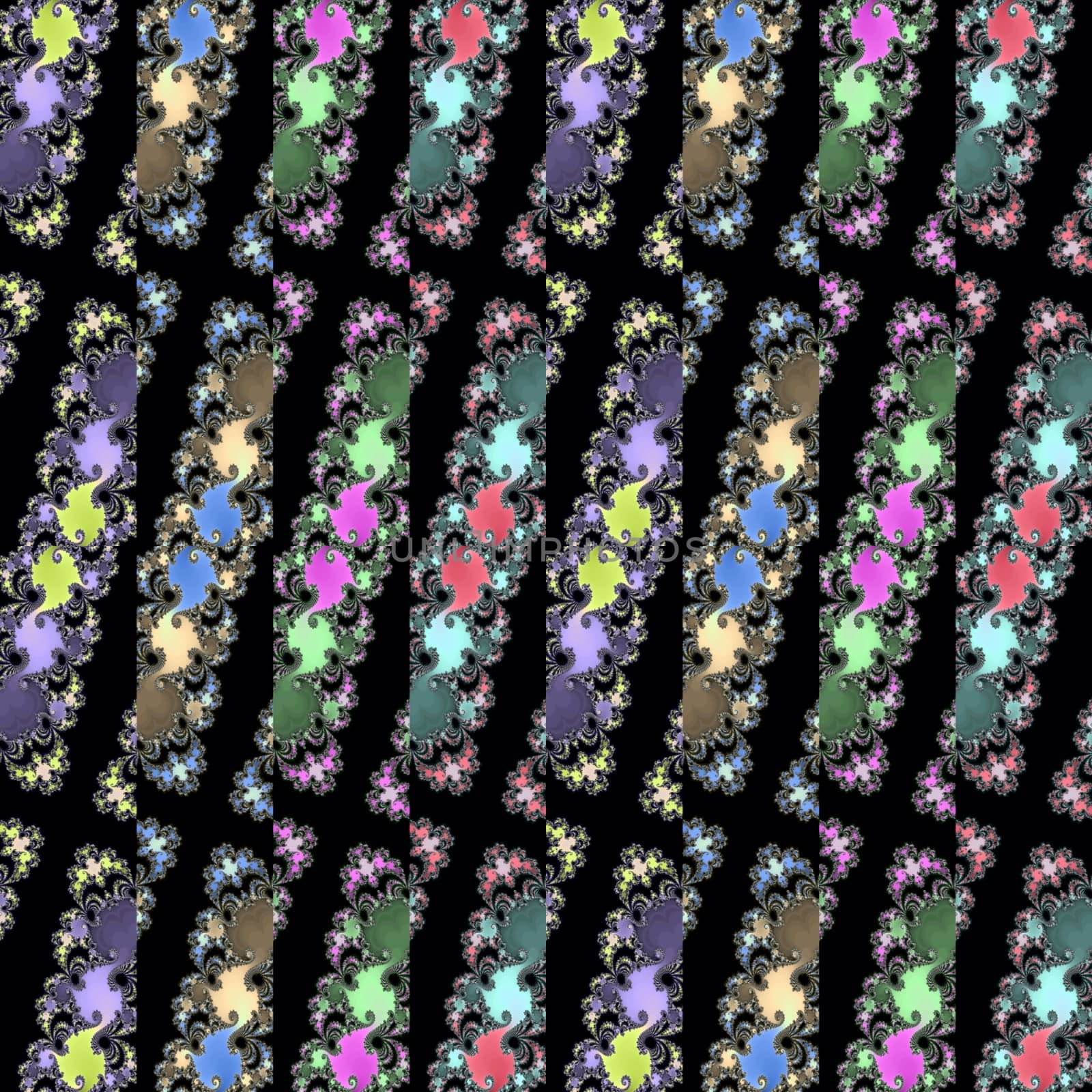 Digital computer graphic - decorative fractal ornament with inclined stripes