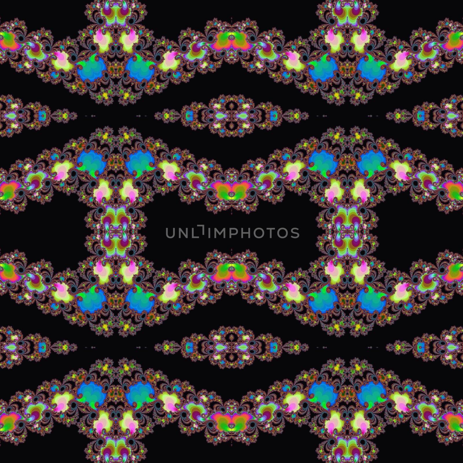 Digital computer graphic - seamless decorative ornament in a dark colors for design.
