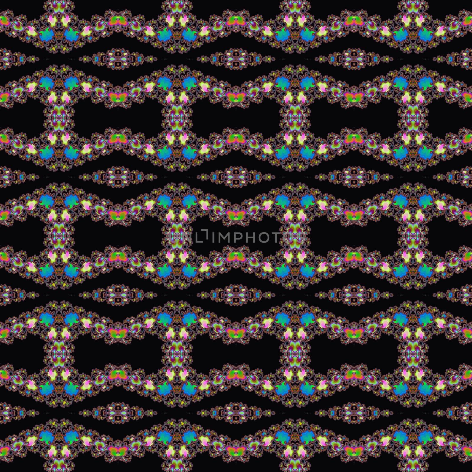 Digital computer graphic - seamless decorative ornament in a dark colors for design.