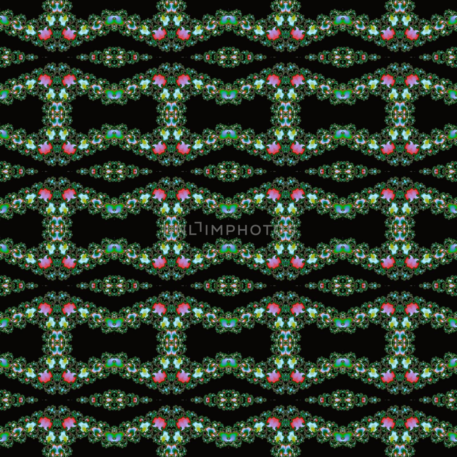 Digital computer graphic - seamless decorative ornament in a dark colors for design.