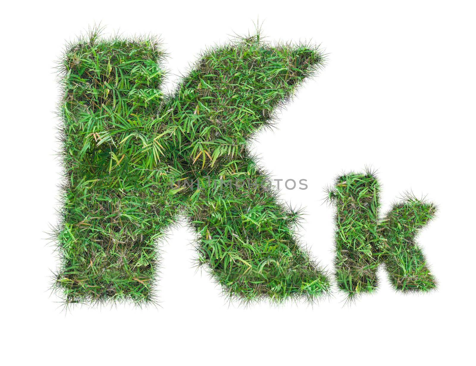 letter K on green grass isolated by Sorapop