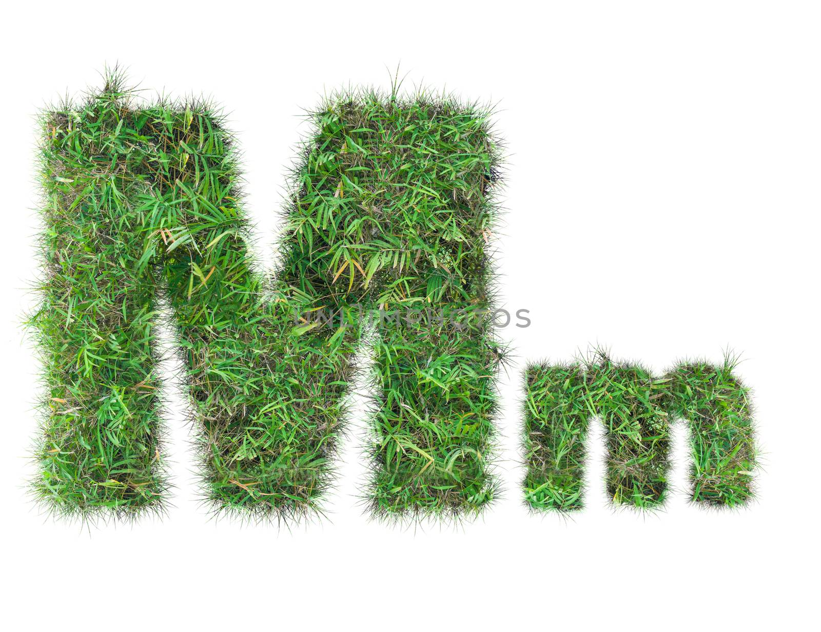 letter M on green grass isolated by Sorapop
