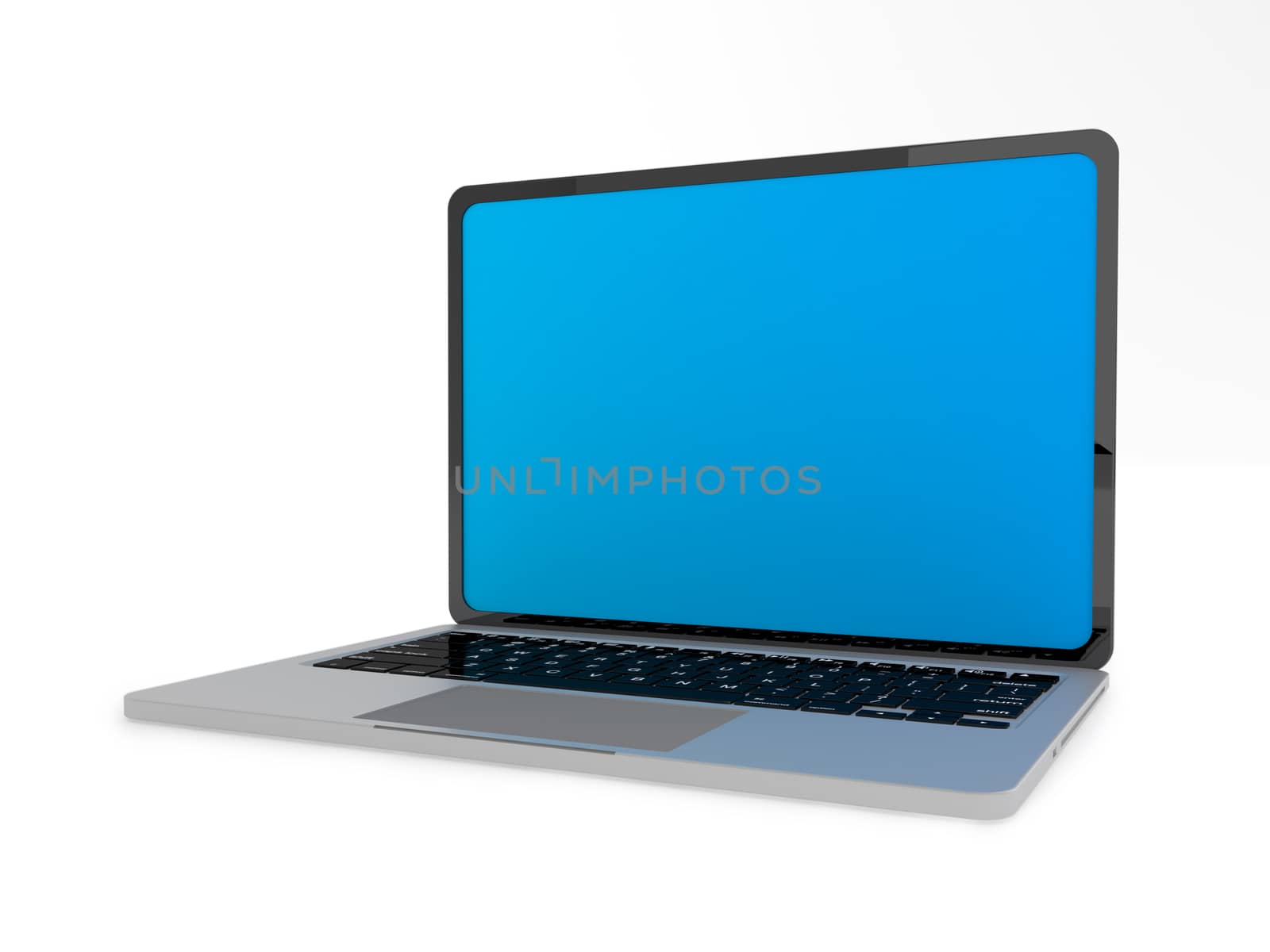 Modern glossy laptop on white. by klss