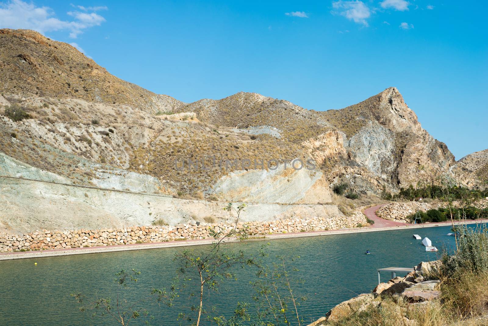 Scenic view on the Cuevas del Almanzora reservoir, Spain