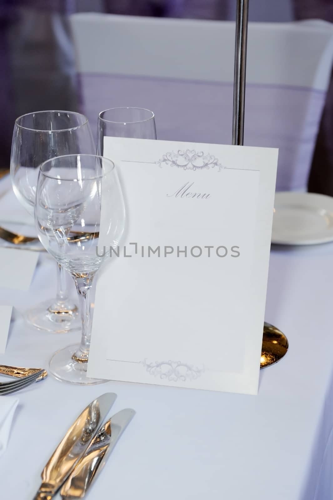 Wedding reception menu by kmwphotography