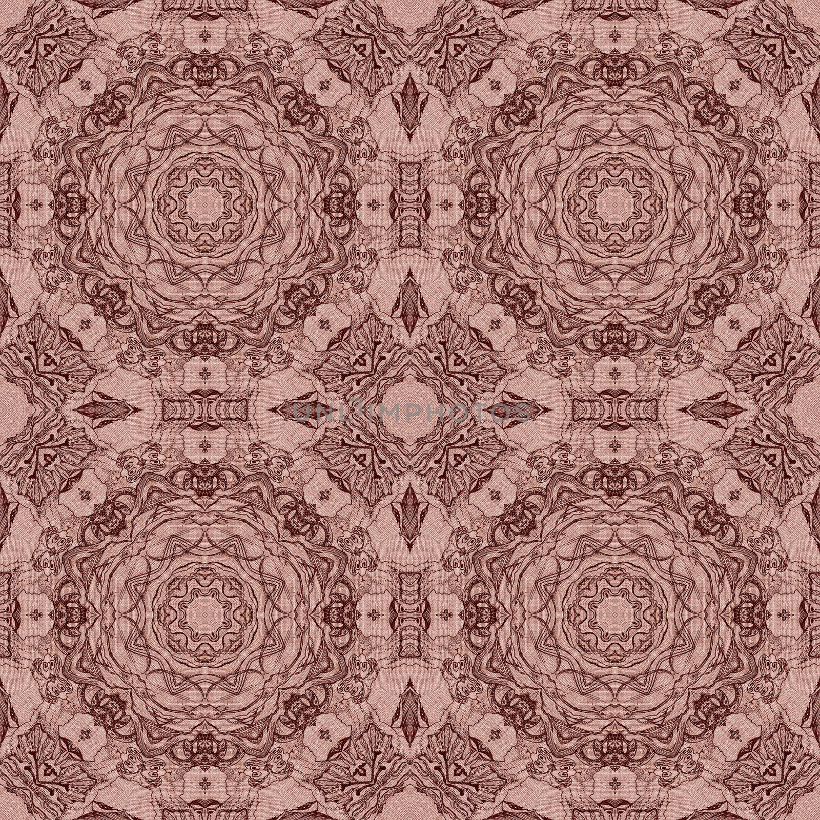 Seamless artistic background, abstract graphic pattern on vintage linen canvas