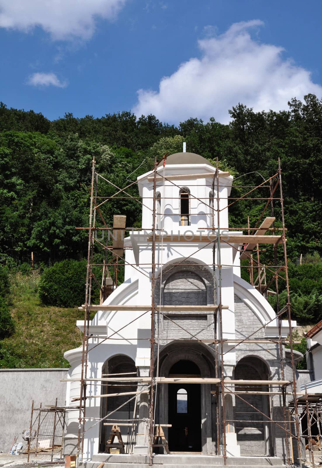 construction of an Orthodox church in Serbia Beocin