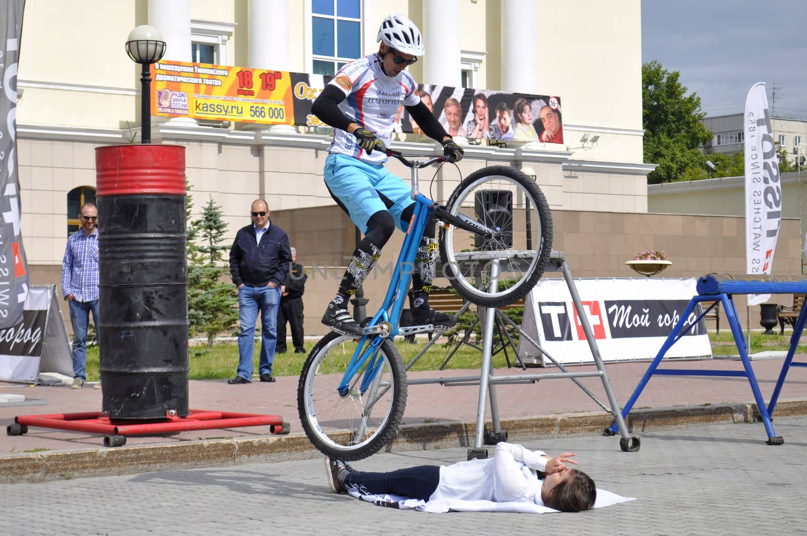 Mikhail Sukhanov performance, champions of Russia on a cycle trial. City Day of Tyumen on July 26, 2014