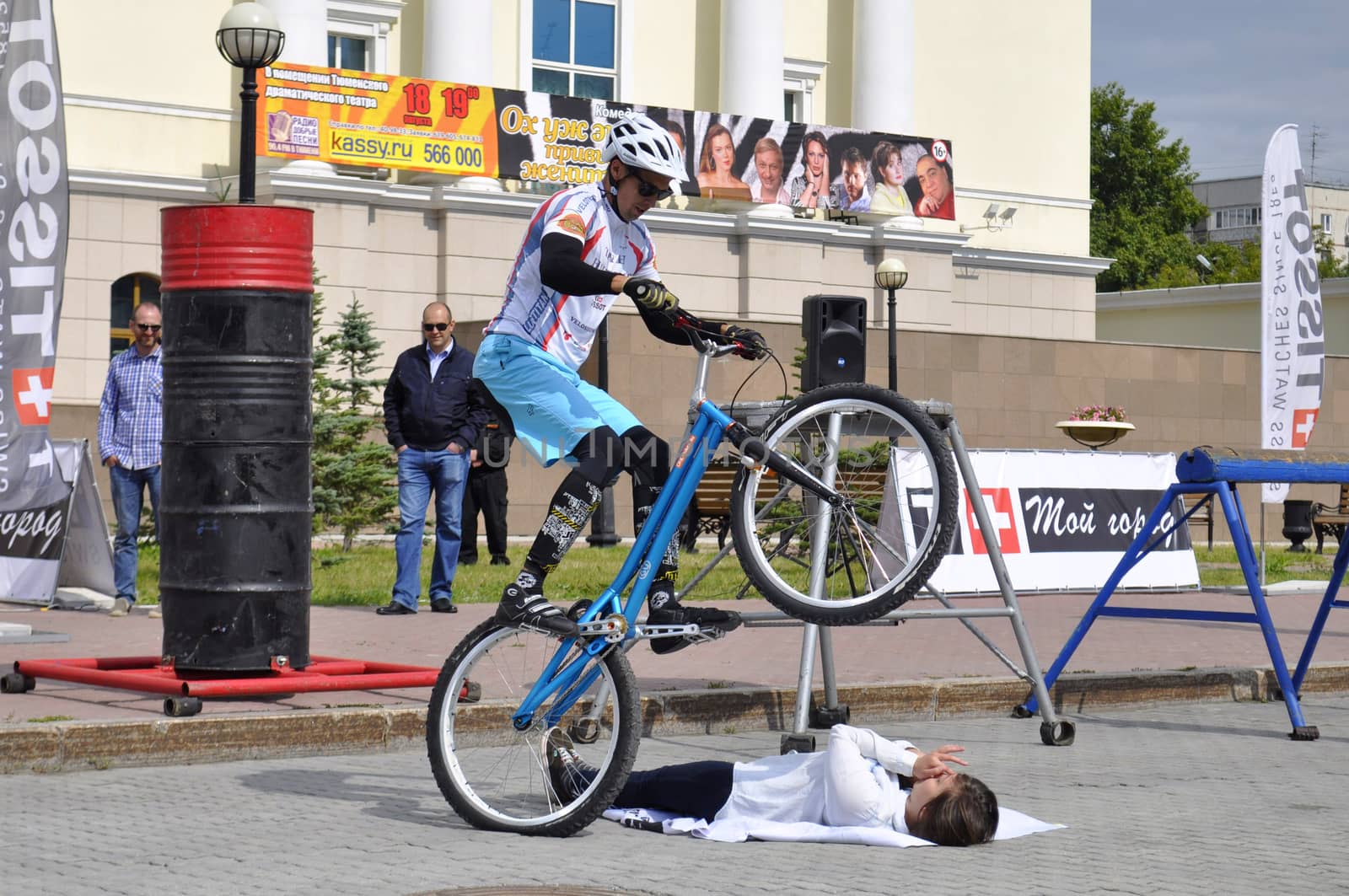 Mikhail Sukhanov performance, champions of Russia on a cycle trial. City Day of Tyumen on July 26, 2014