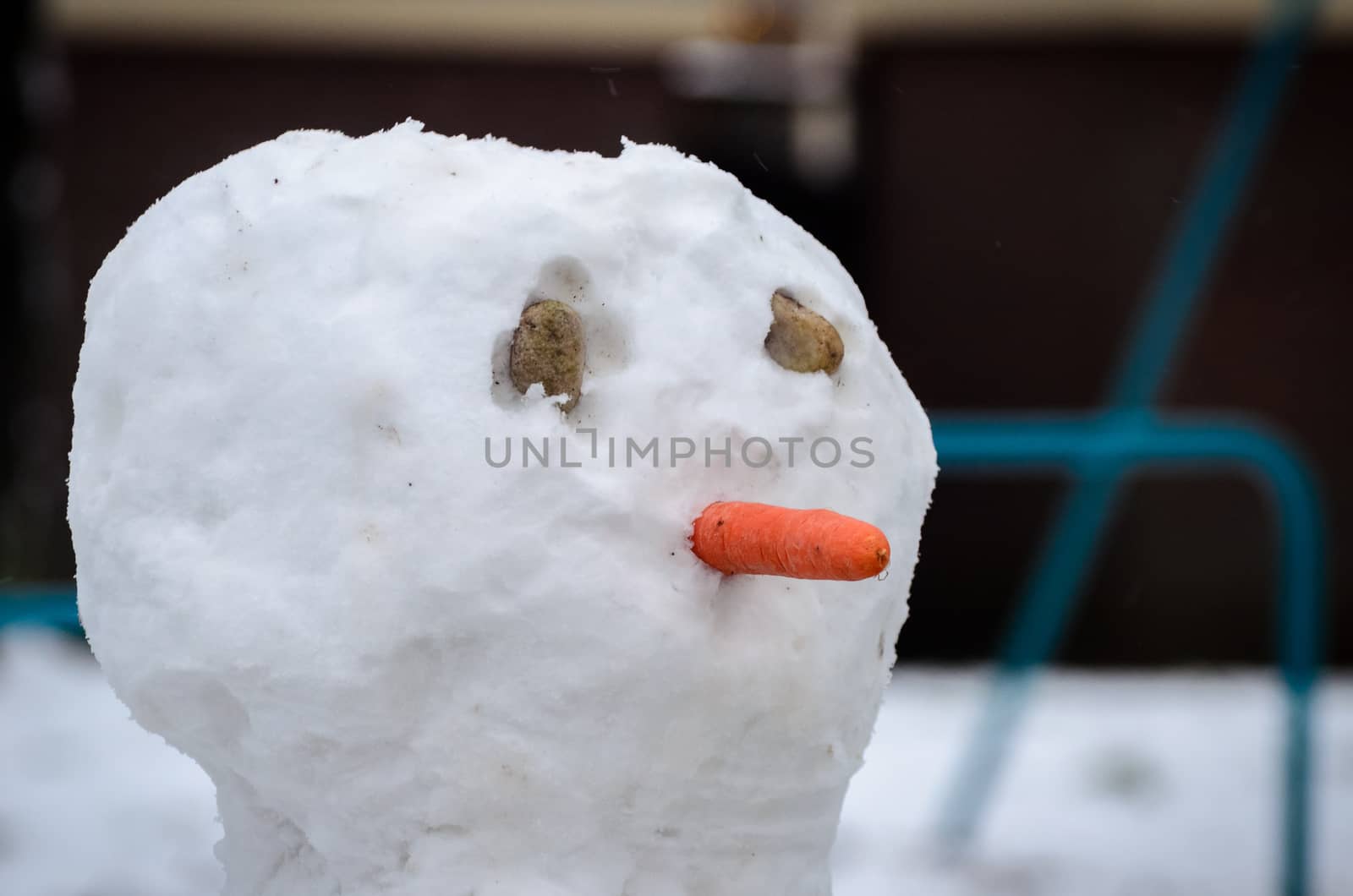 When it snows we build a snowman and use a carrot as a nose.