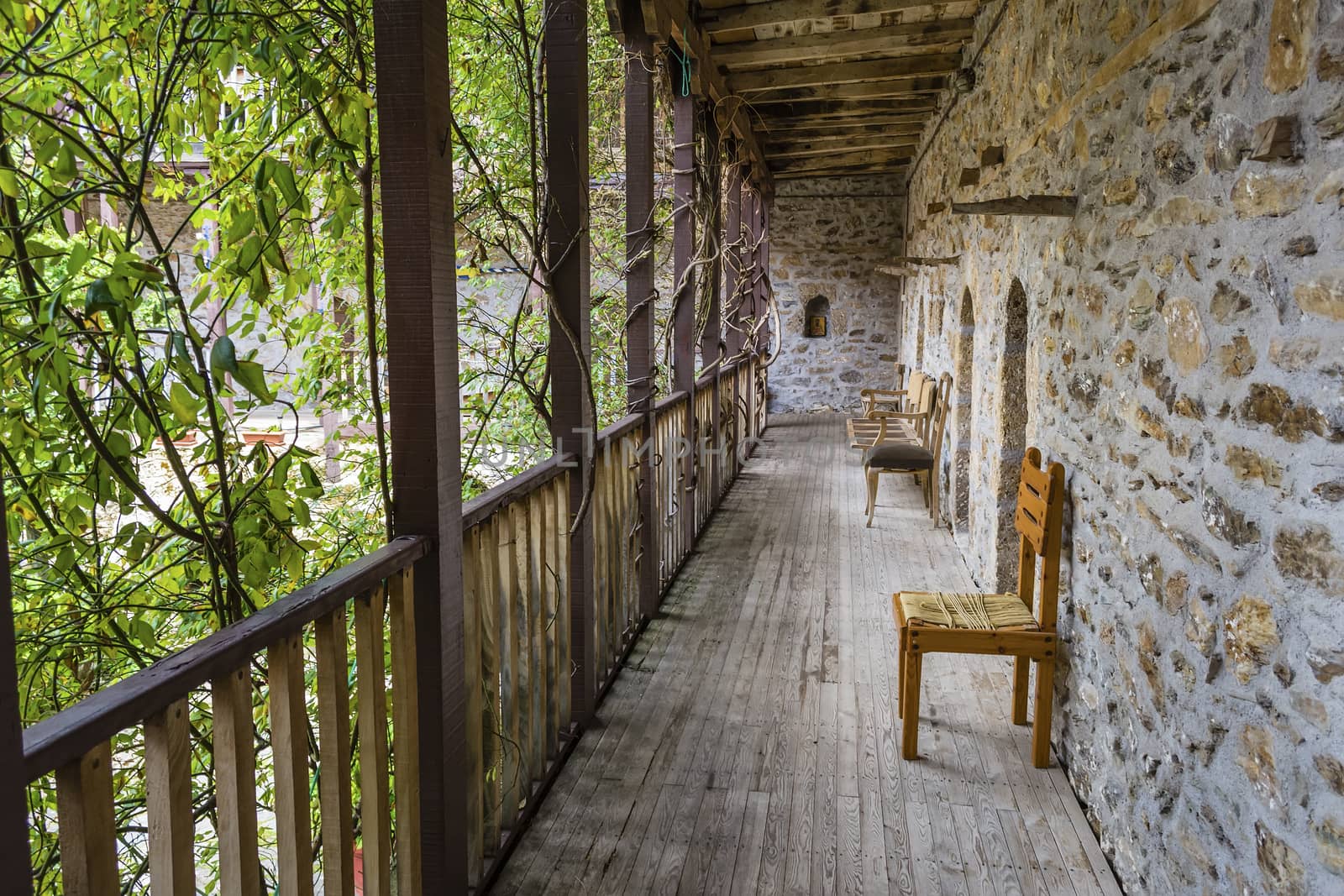 Corridor of an old Orthodox monastery