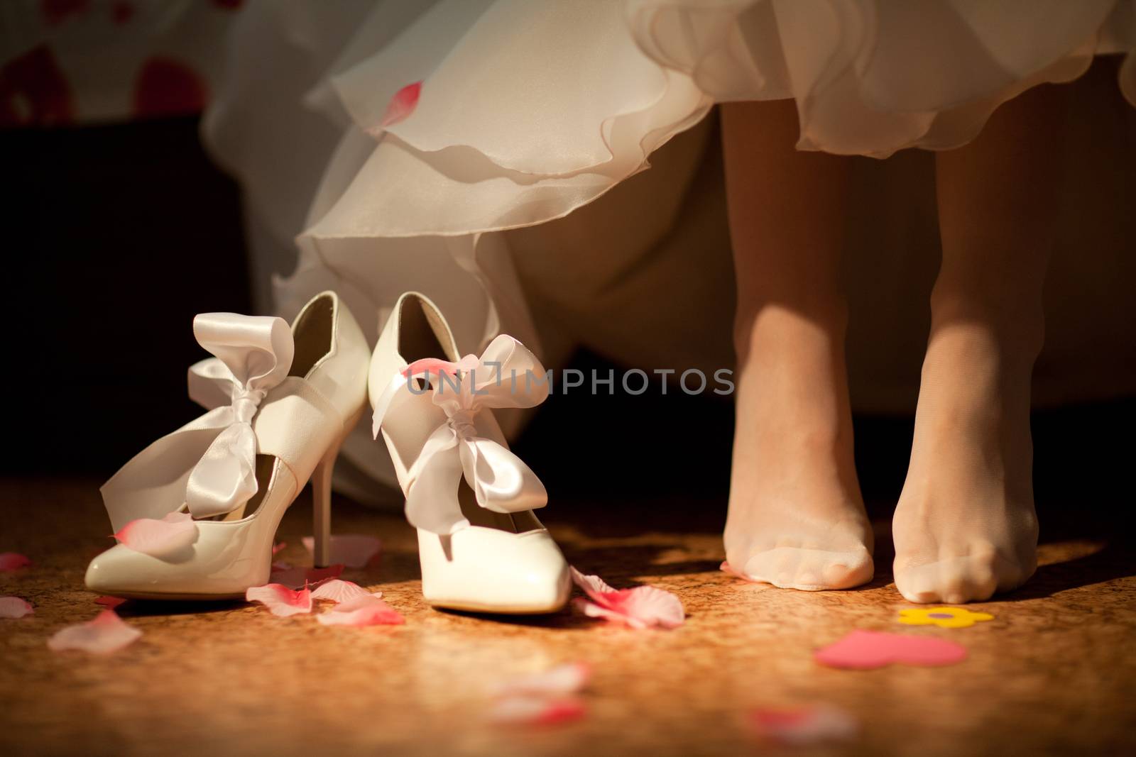 white shoes of the bride