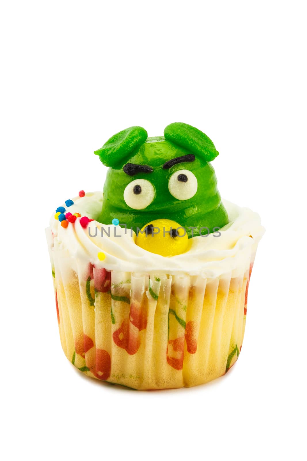 Fancy cupcake on white background