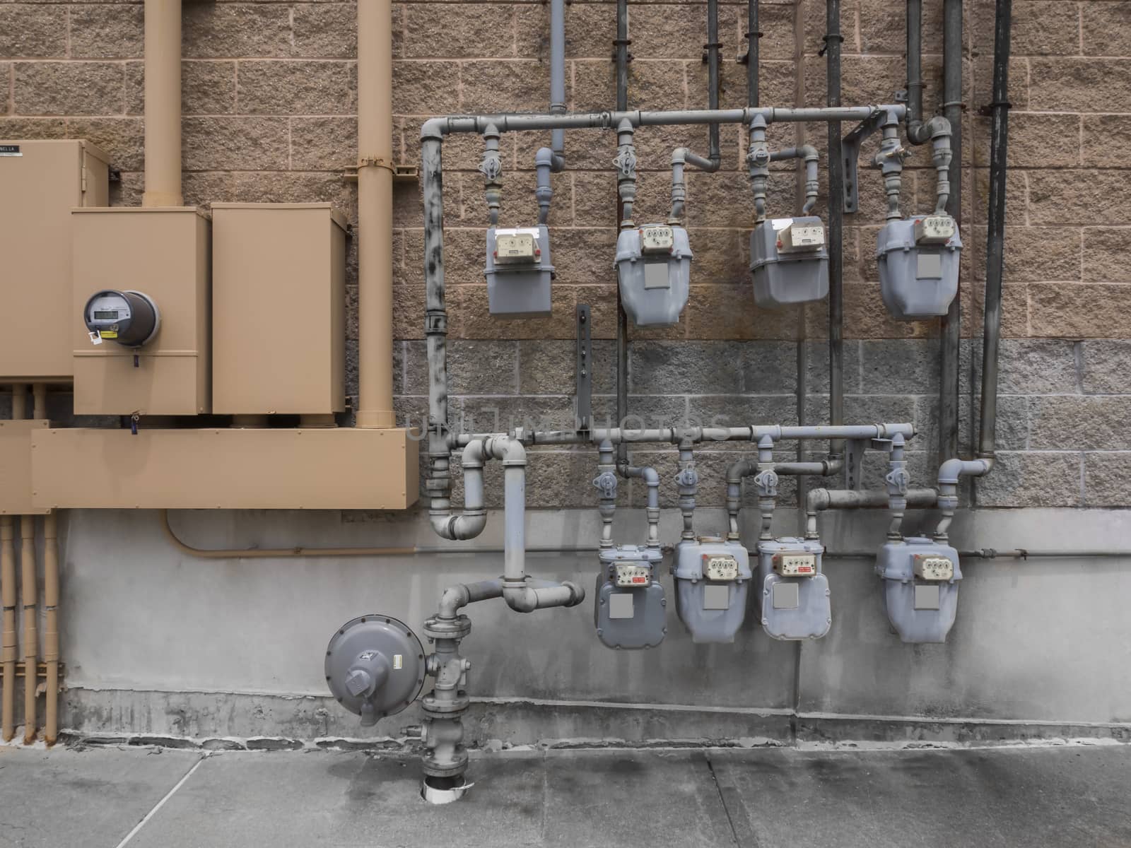 Row of natural gas meters by f/2sumicron