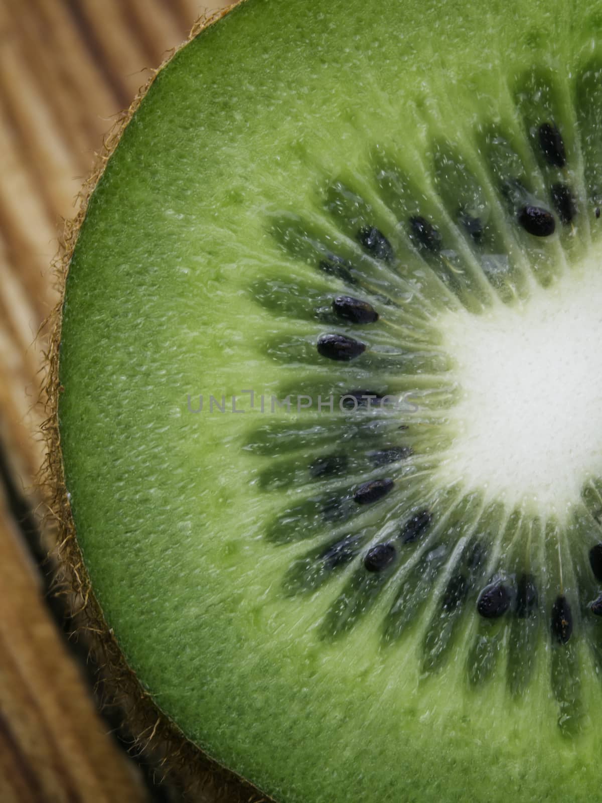 Sliced kiwi closeup