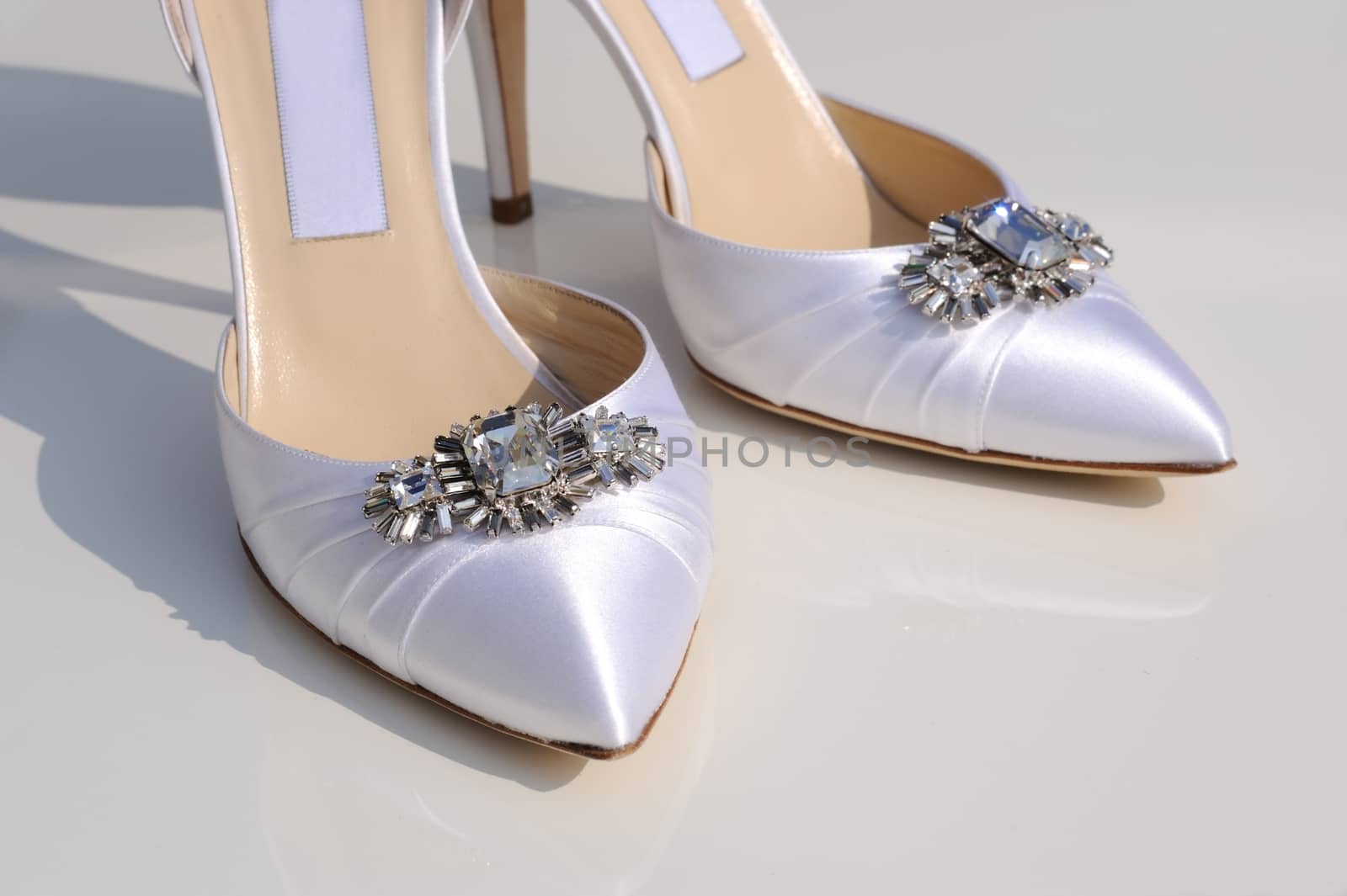 Brides shoe details closeup