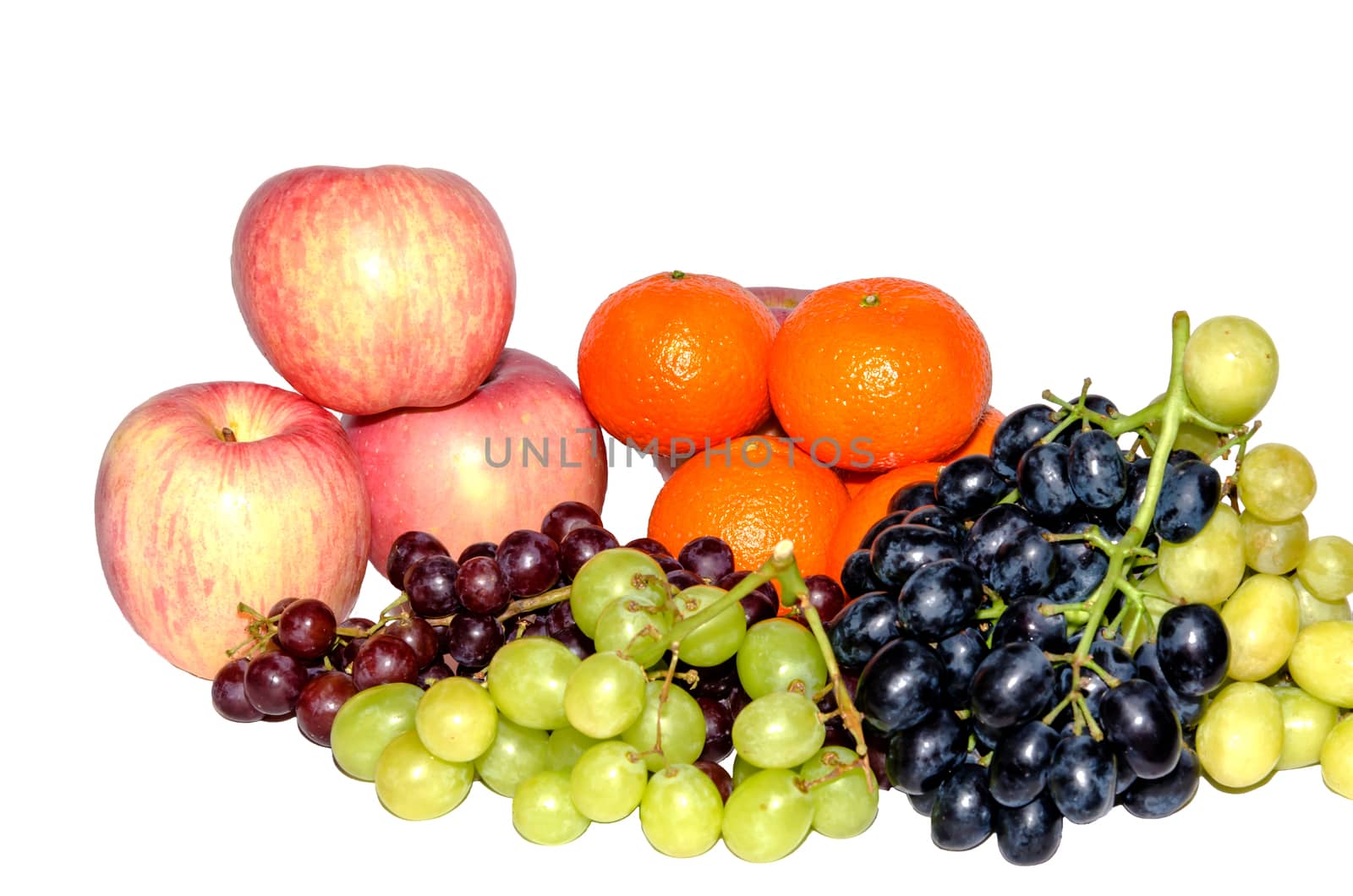 Fruit putting together a isolated white background.