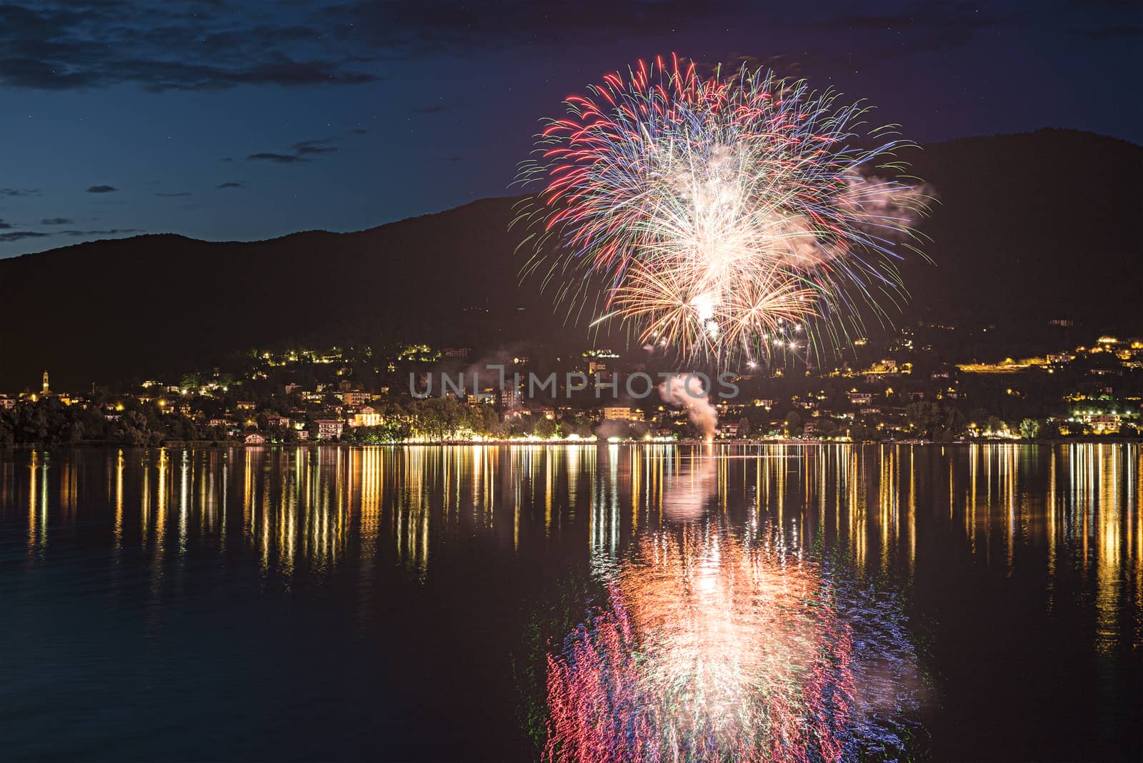 Fireworks on the Varese Lake, Gavirate by Mdc1970