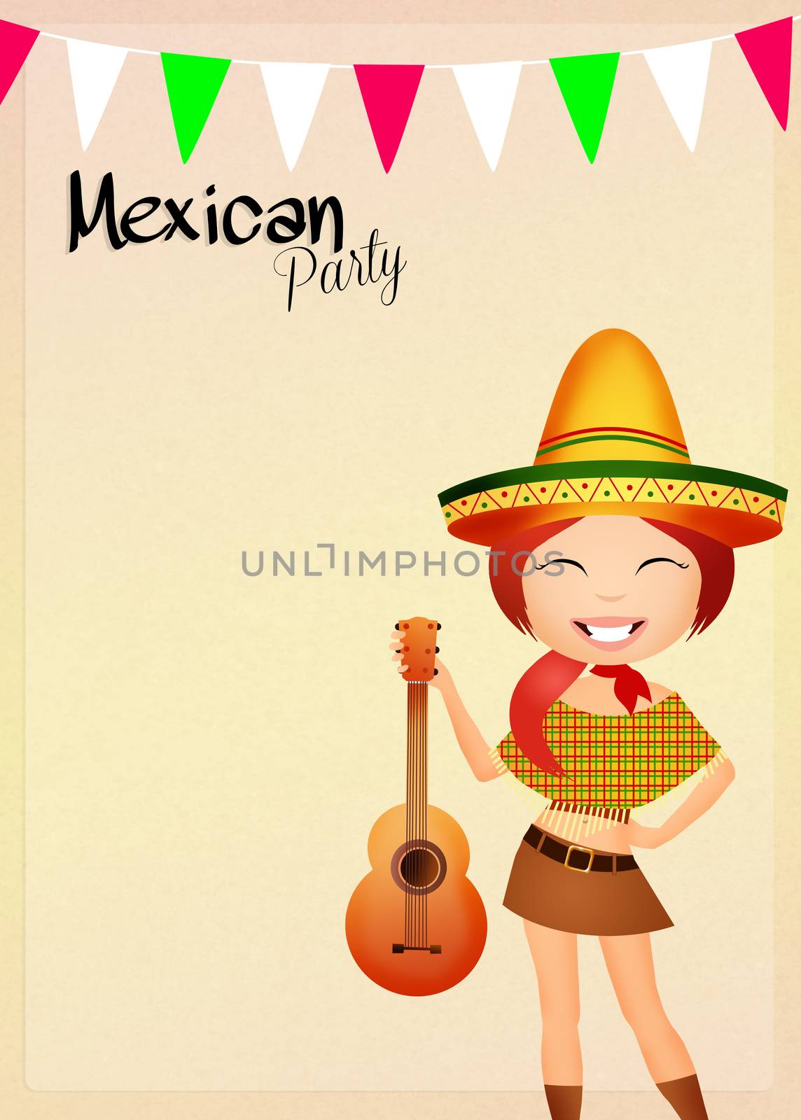 illustration of Mexican party