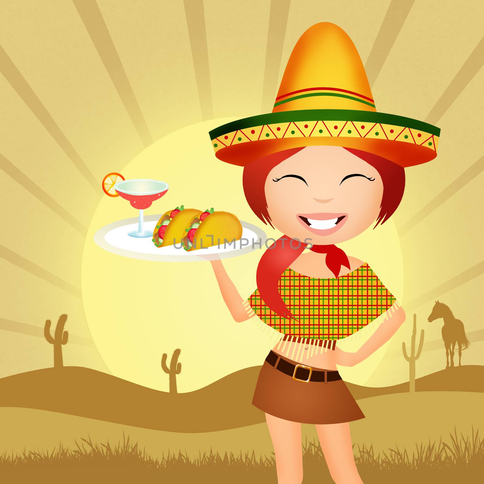 illustration of Mexican girl