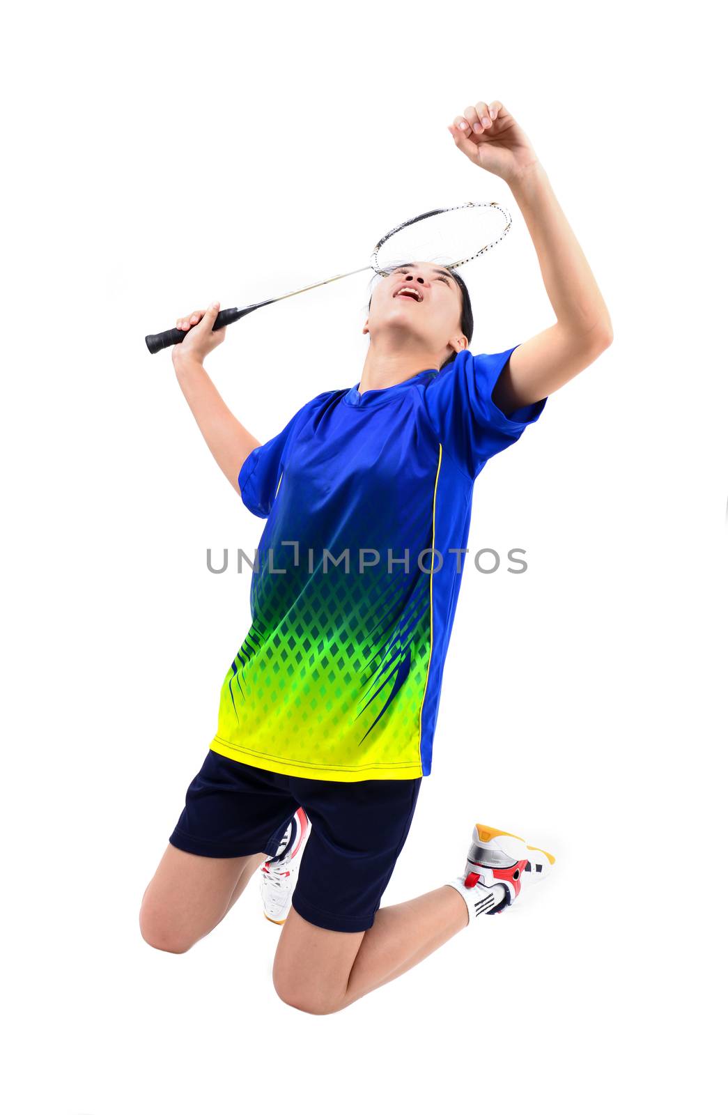 badminton player in action by anankkml