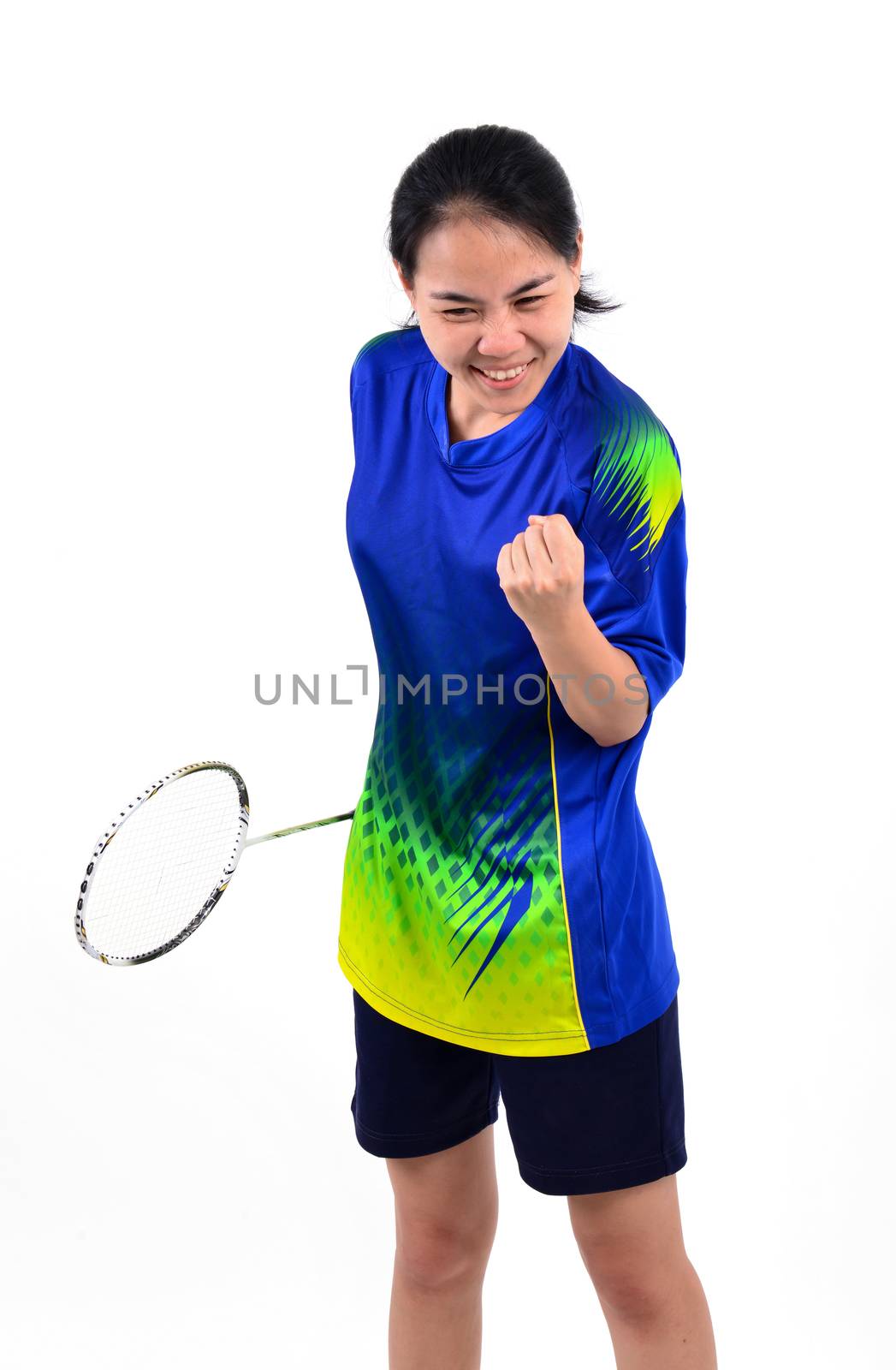 badminton player in action by anankkml