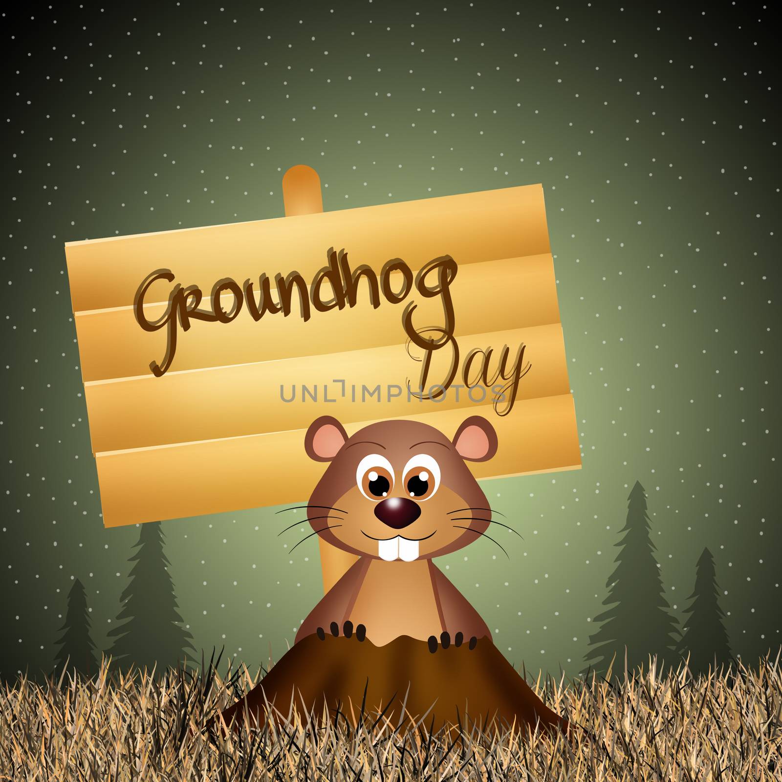 illustration of Groundhog Day