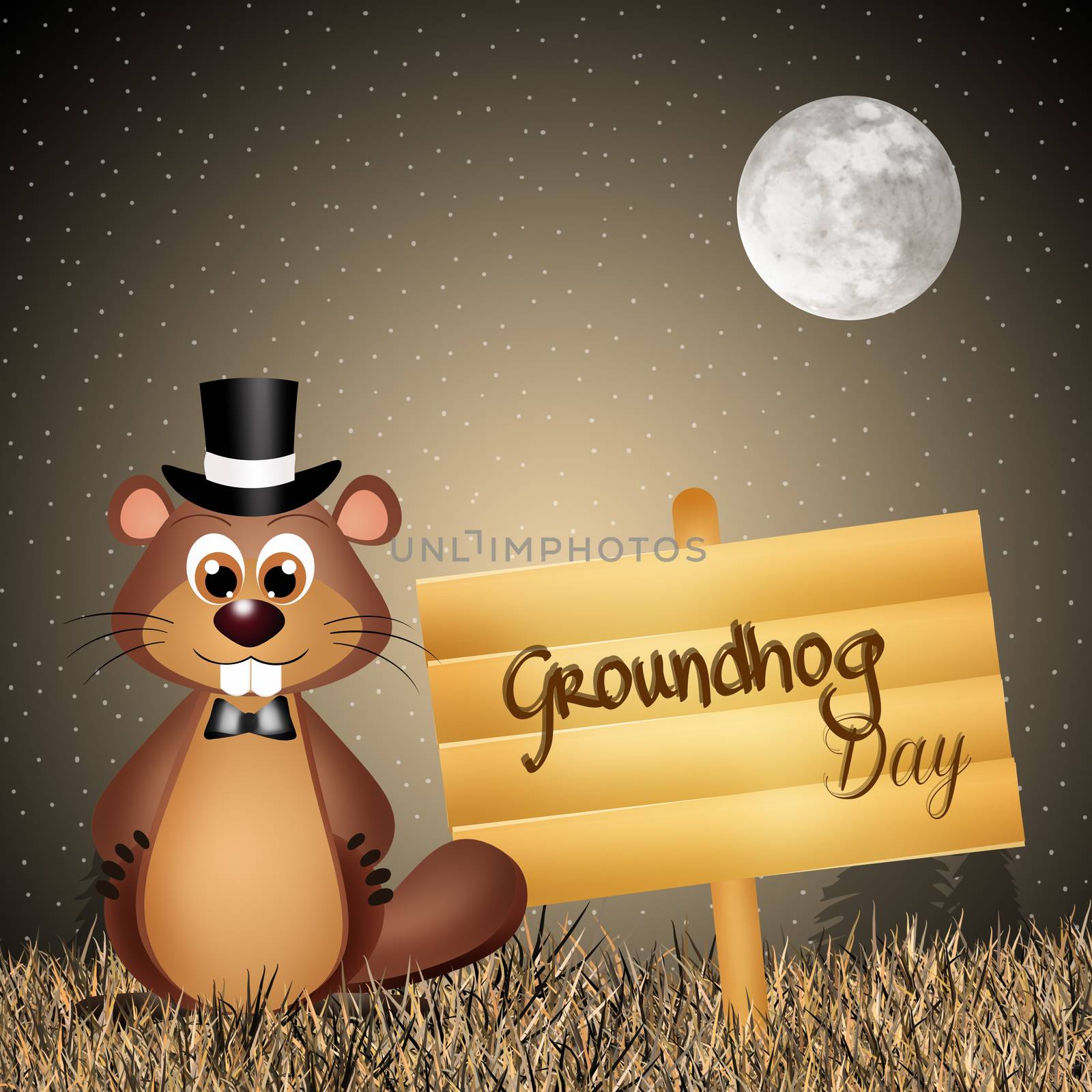 illustration of Groundhog Day