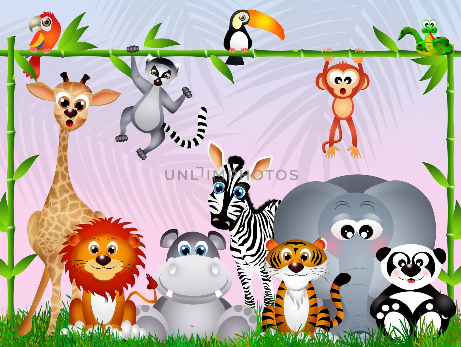 jungle animals cartoon by adrenalina