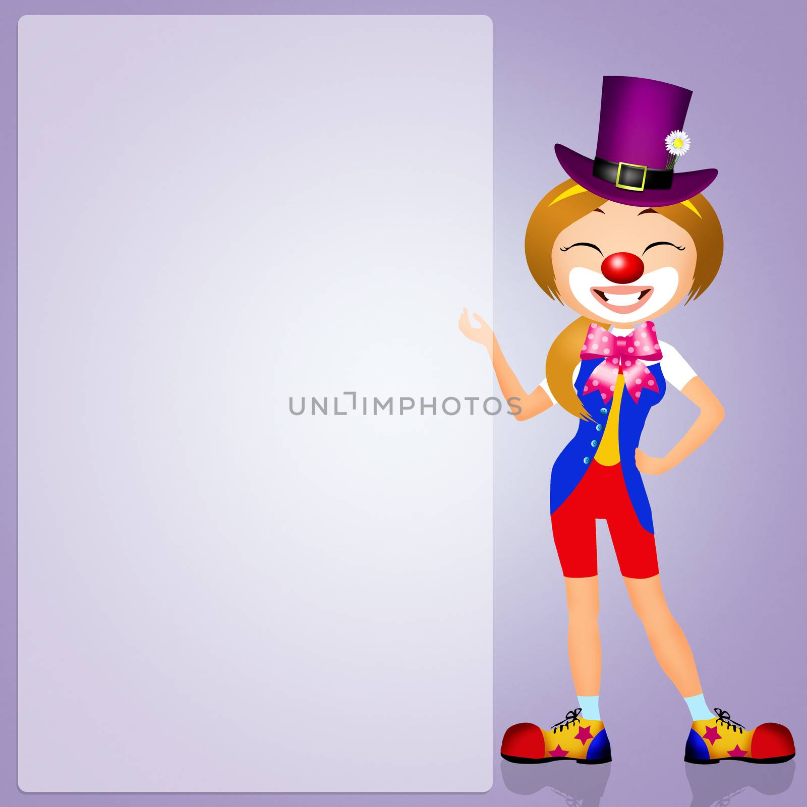 illustration of girl clown