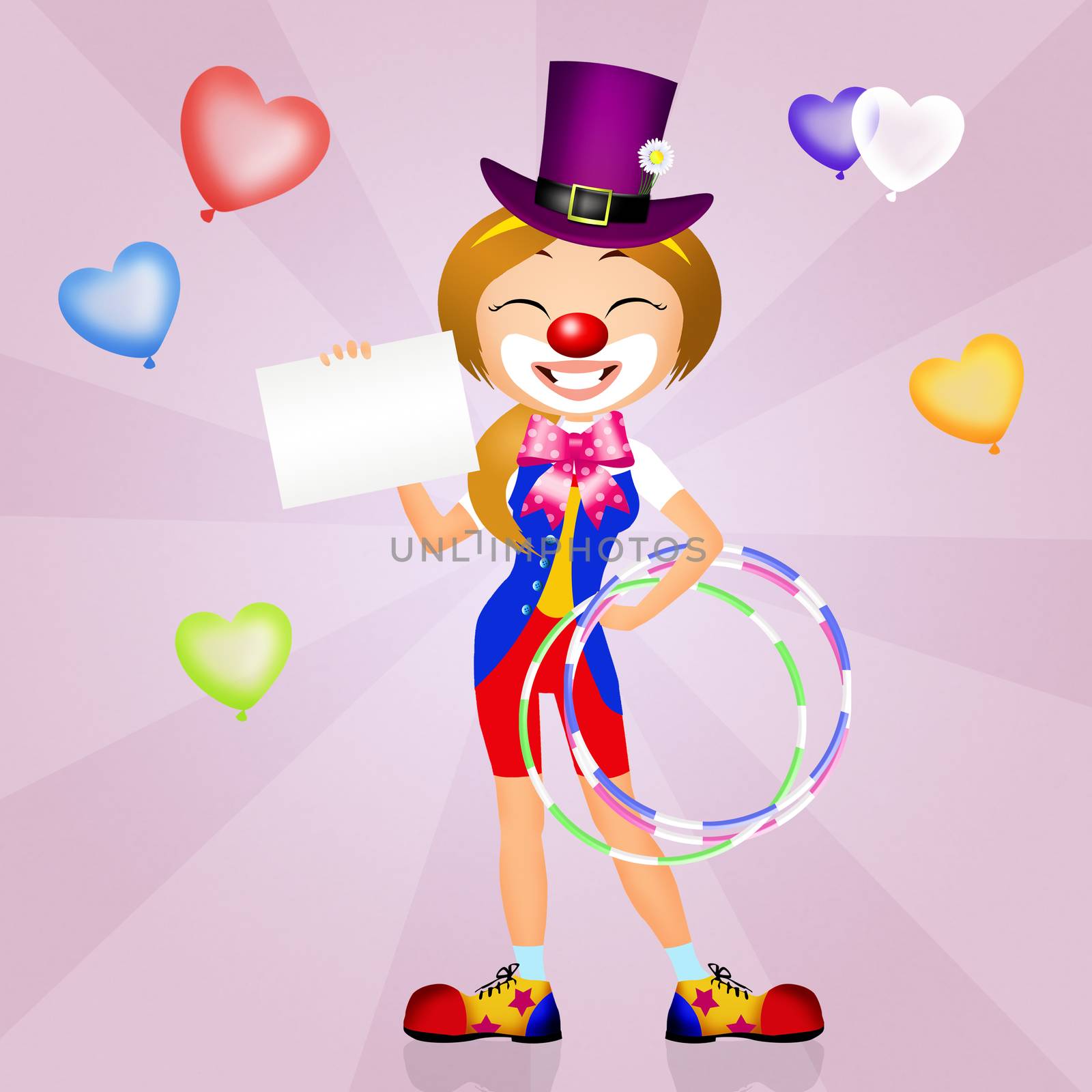 illustration of girl clown