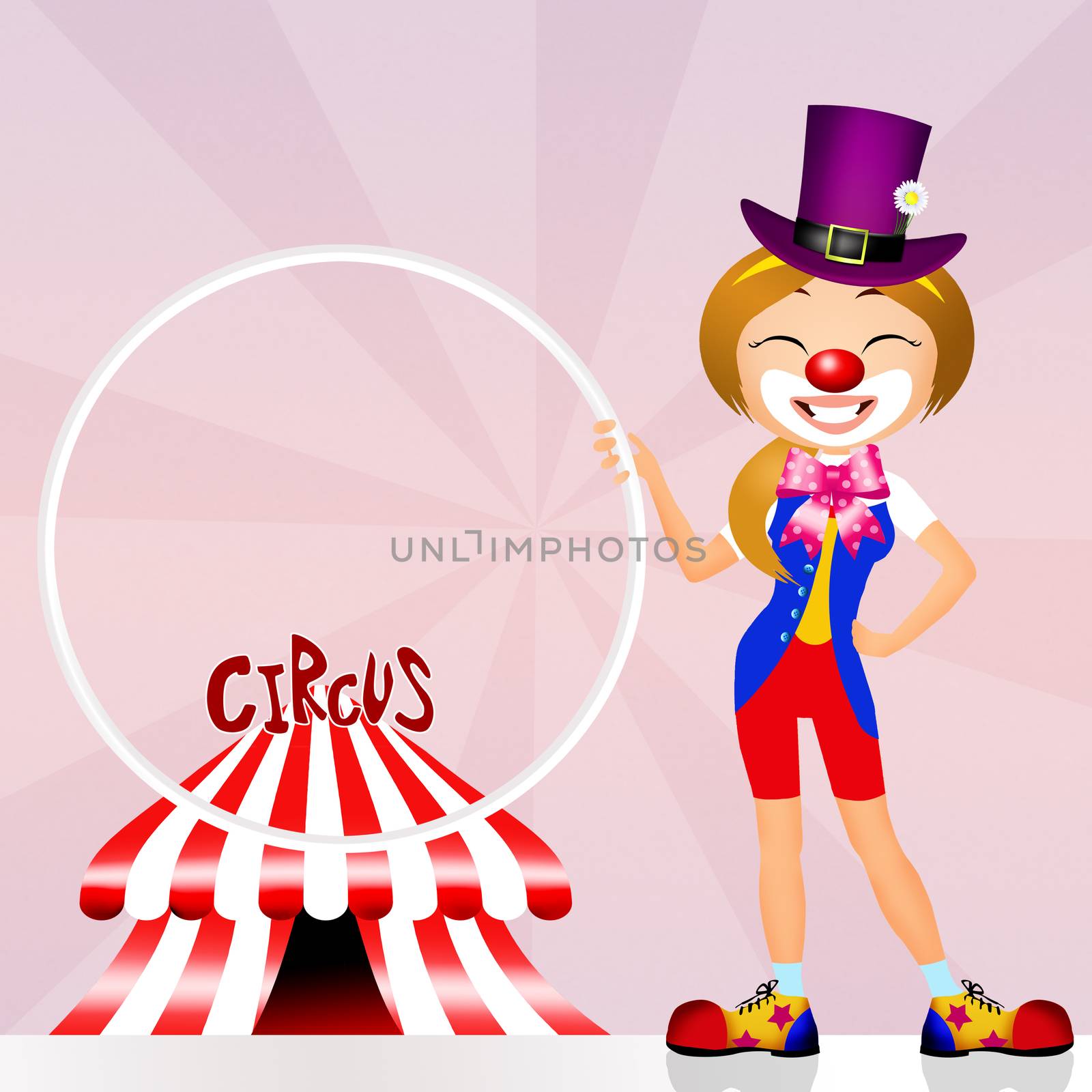 illustration of clown in the circo