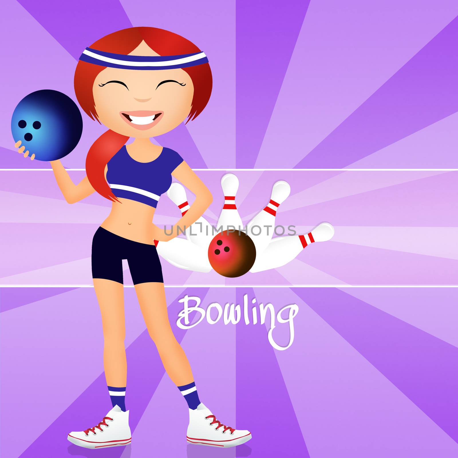 illustration of bowling