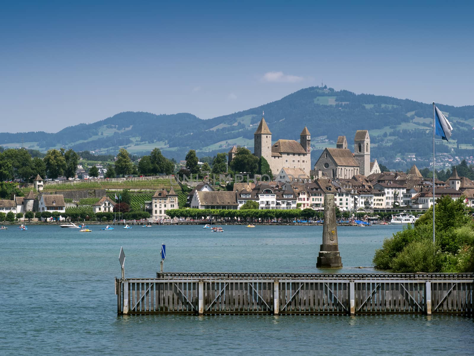 Photo of the beautiful city of Rapperswil in Switzerland.